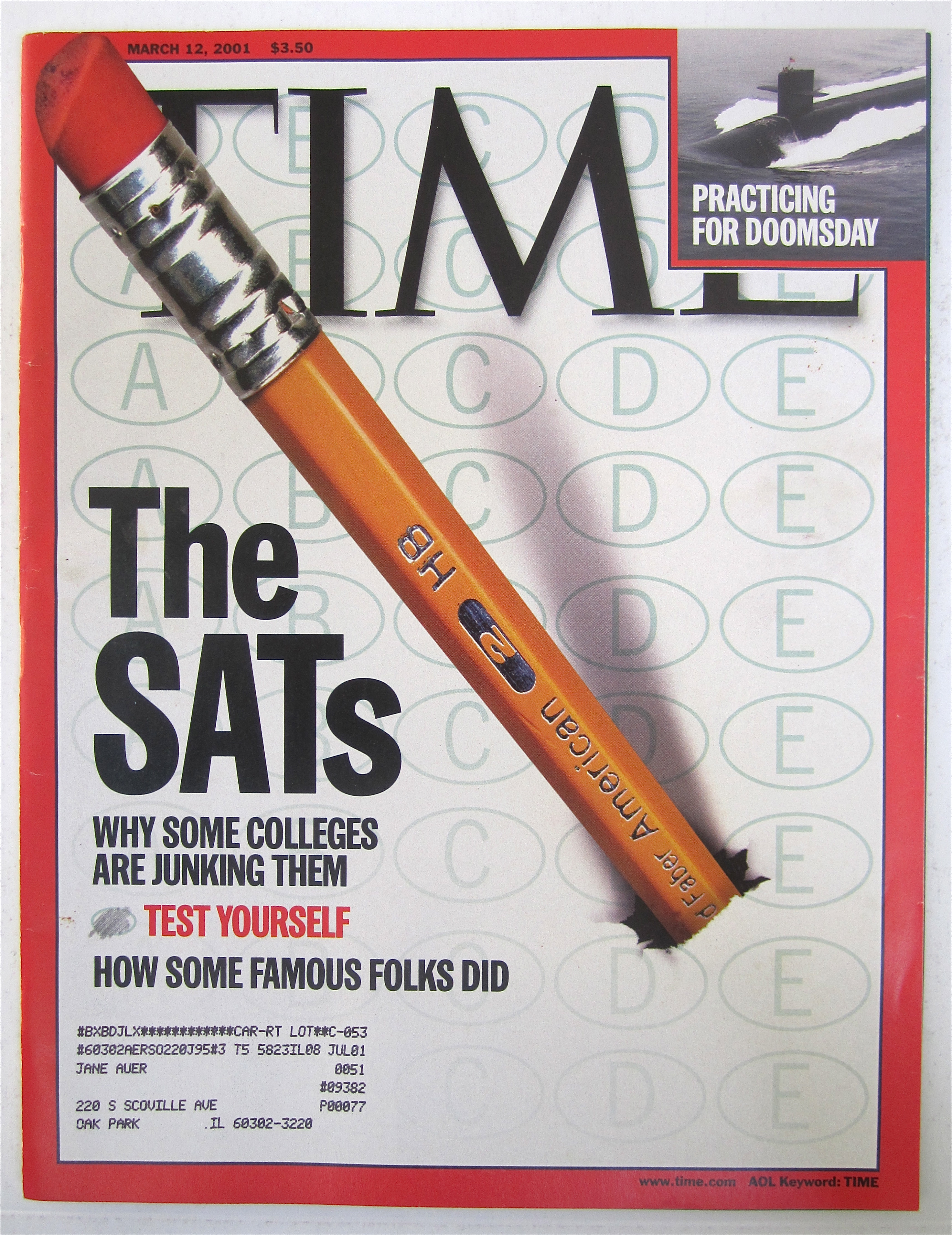 Time Magazine March 12, 2001 The SATs