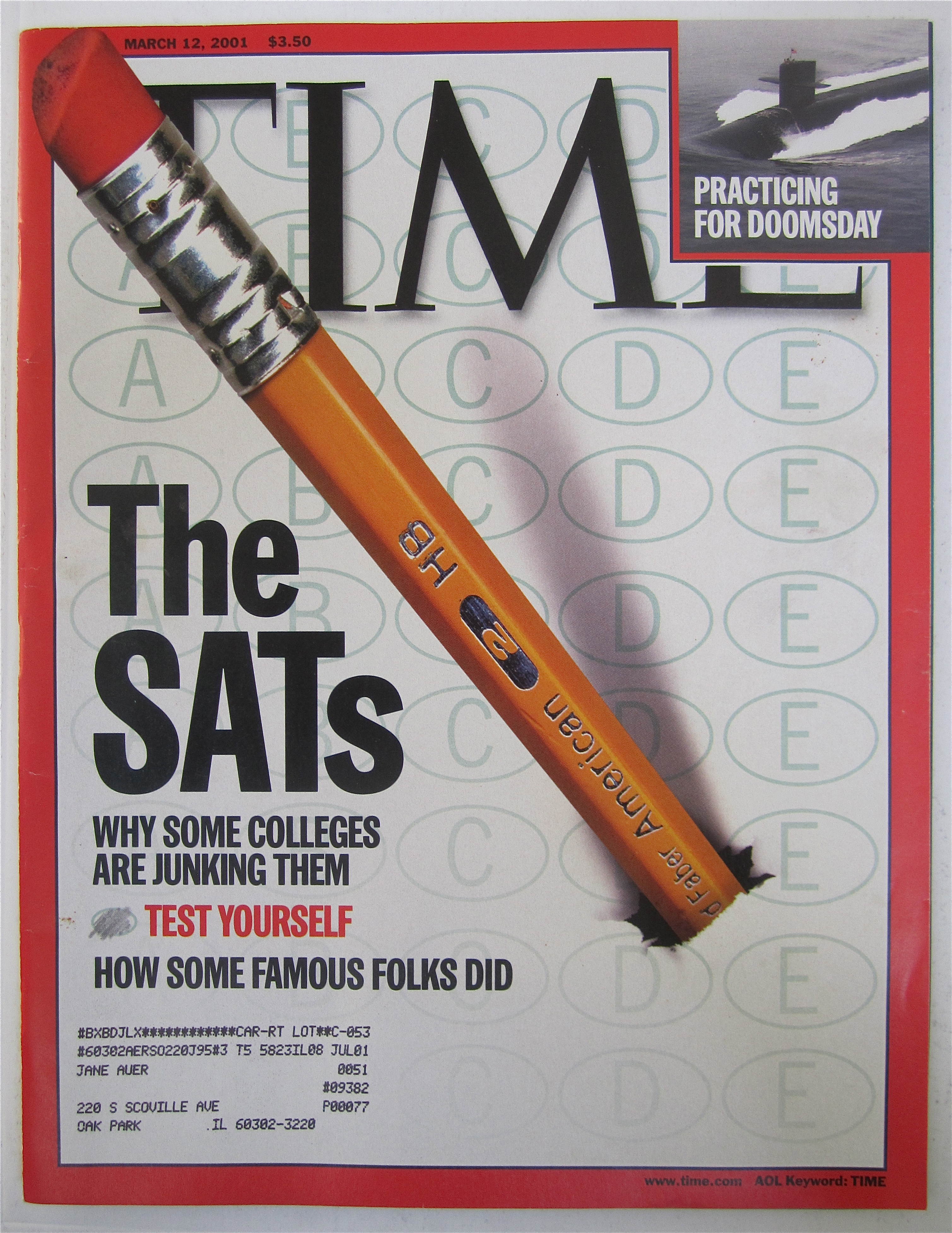 Time Magazine March 12, 2001 The SATs