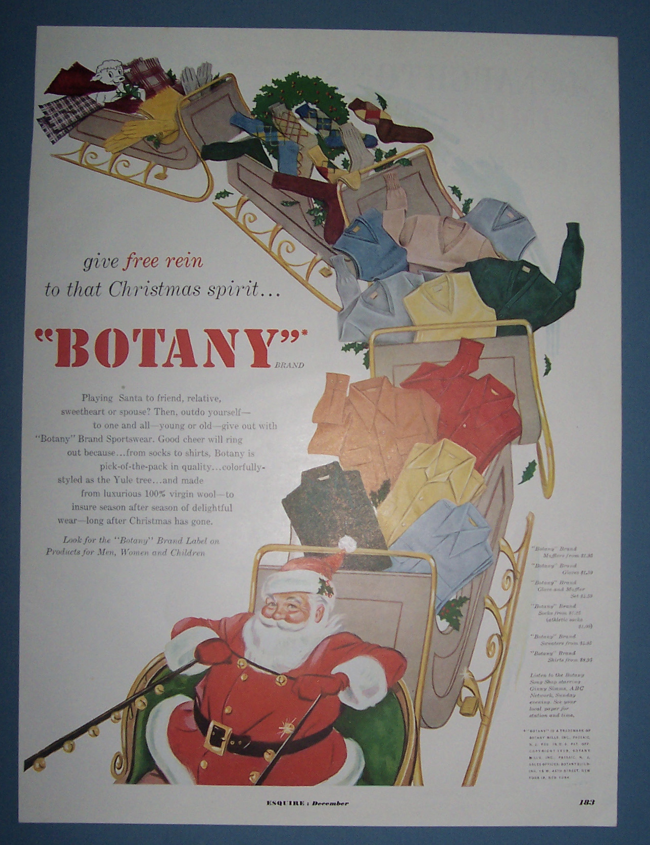 1950 Botany with Santa Claus & His Sleigh