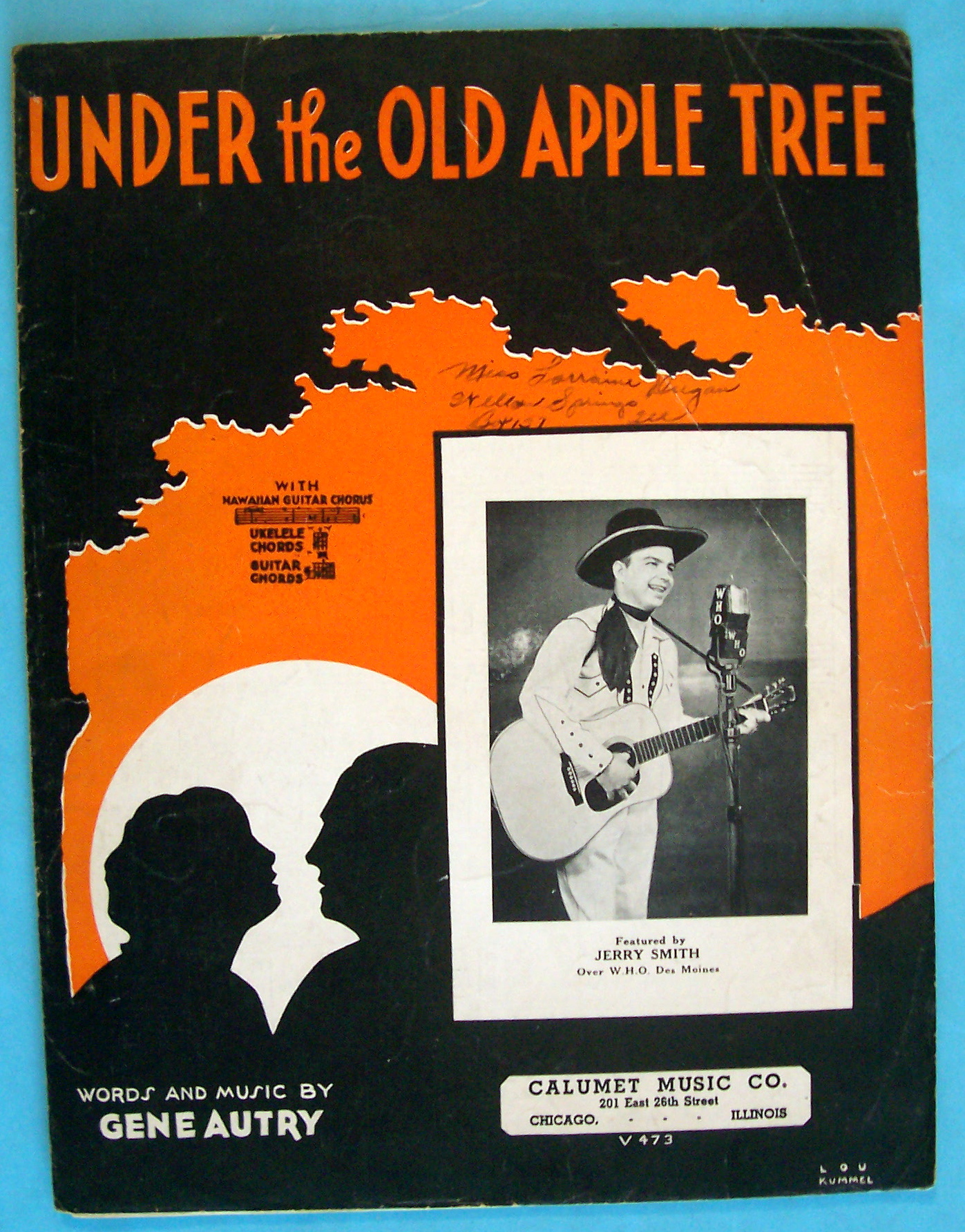 Sheet Music For 1932 Under The Old Apple Tree