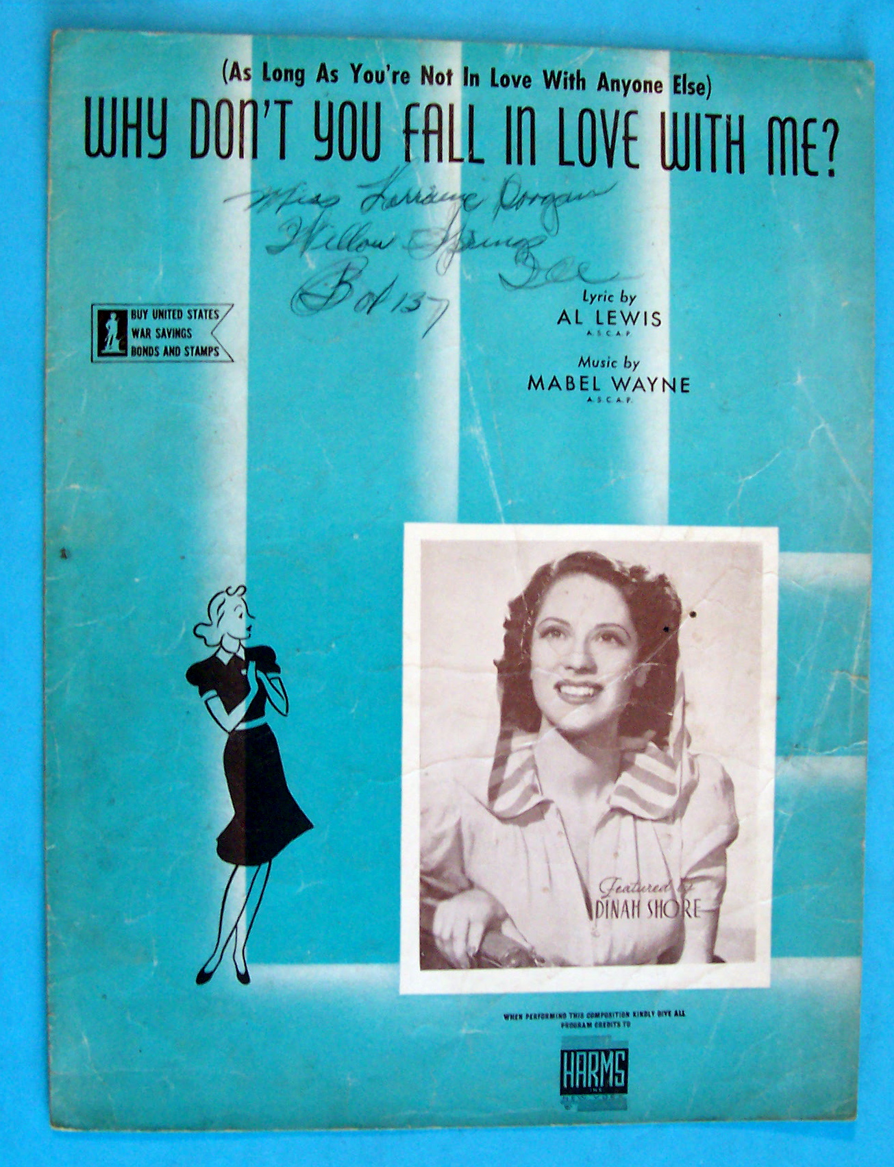 1942 Why Don't You Fall In Love With Me /Lewis & Wayne