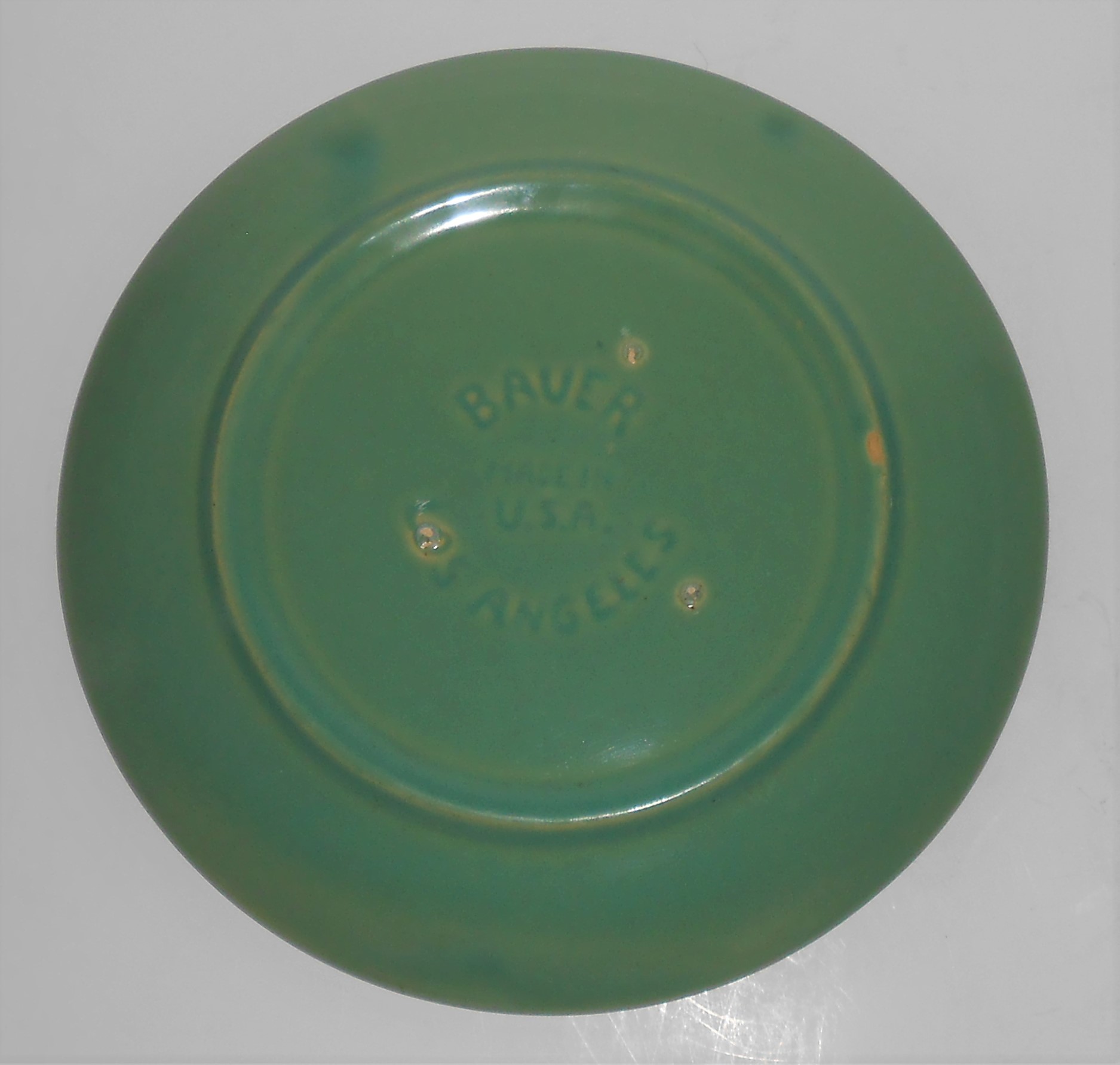 Bauer Pottery Ring Ware Jade 9-1/4" Plate #3