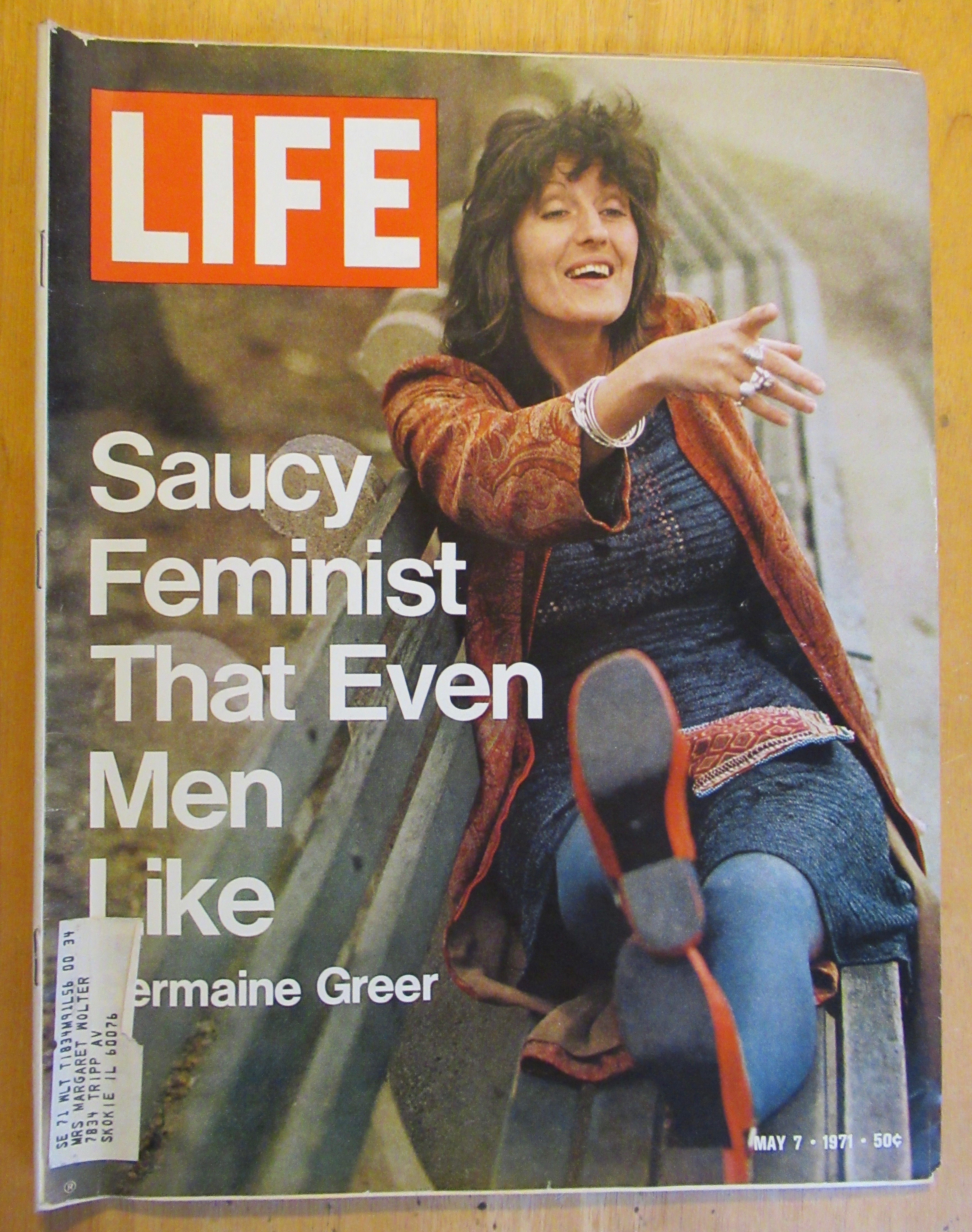 Life Magazine May 7, 1971 Saucy Feminist Germaine Greer