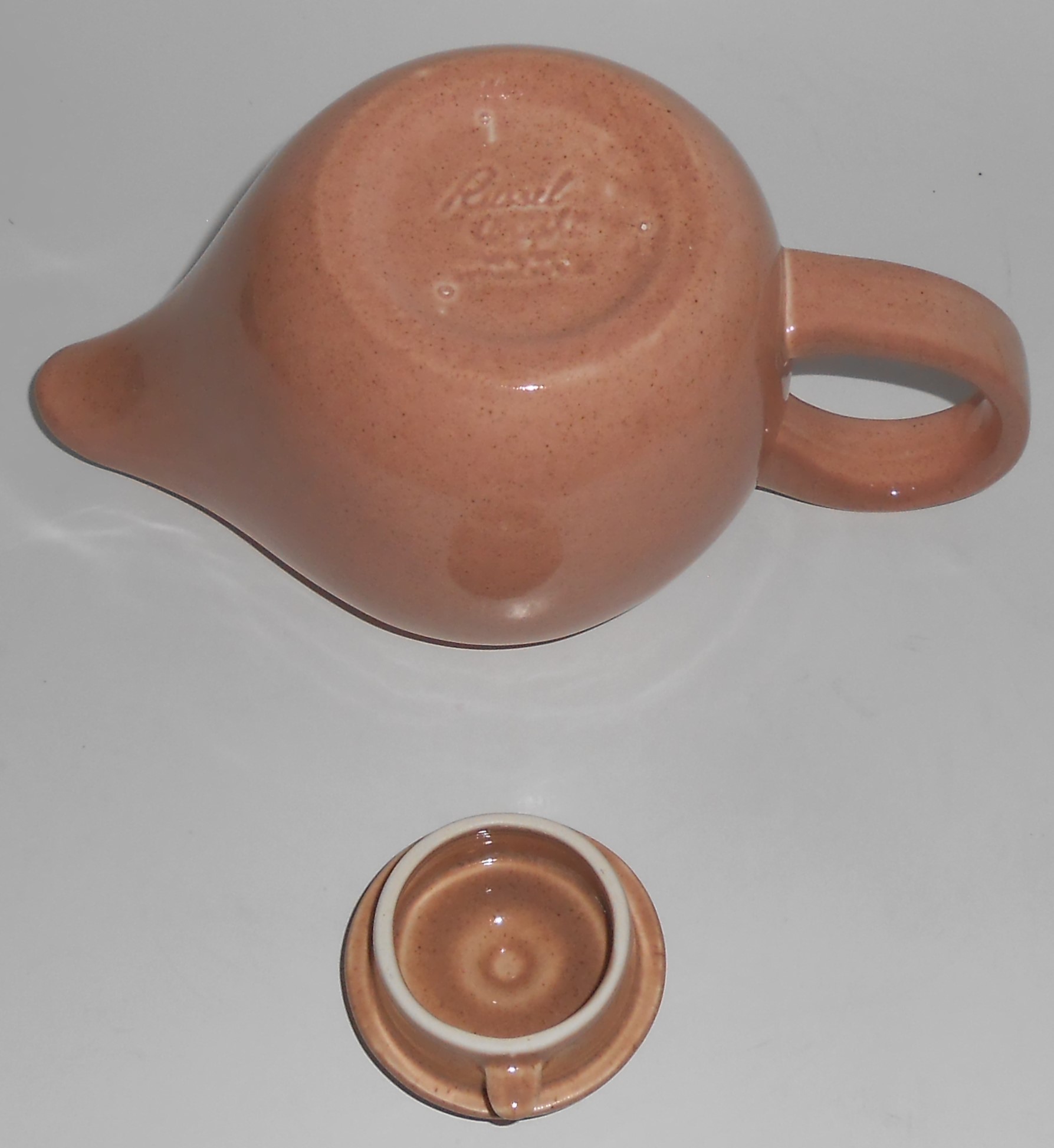 Russel Wright Pottery American Modern Coral 2-Cup Teapo