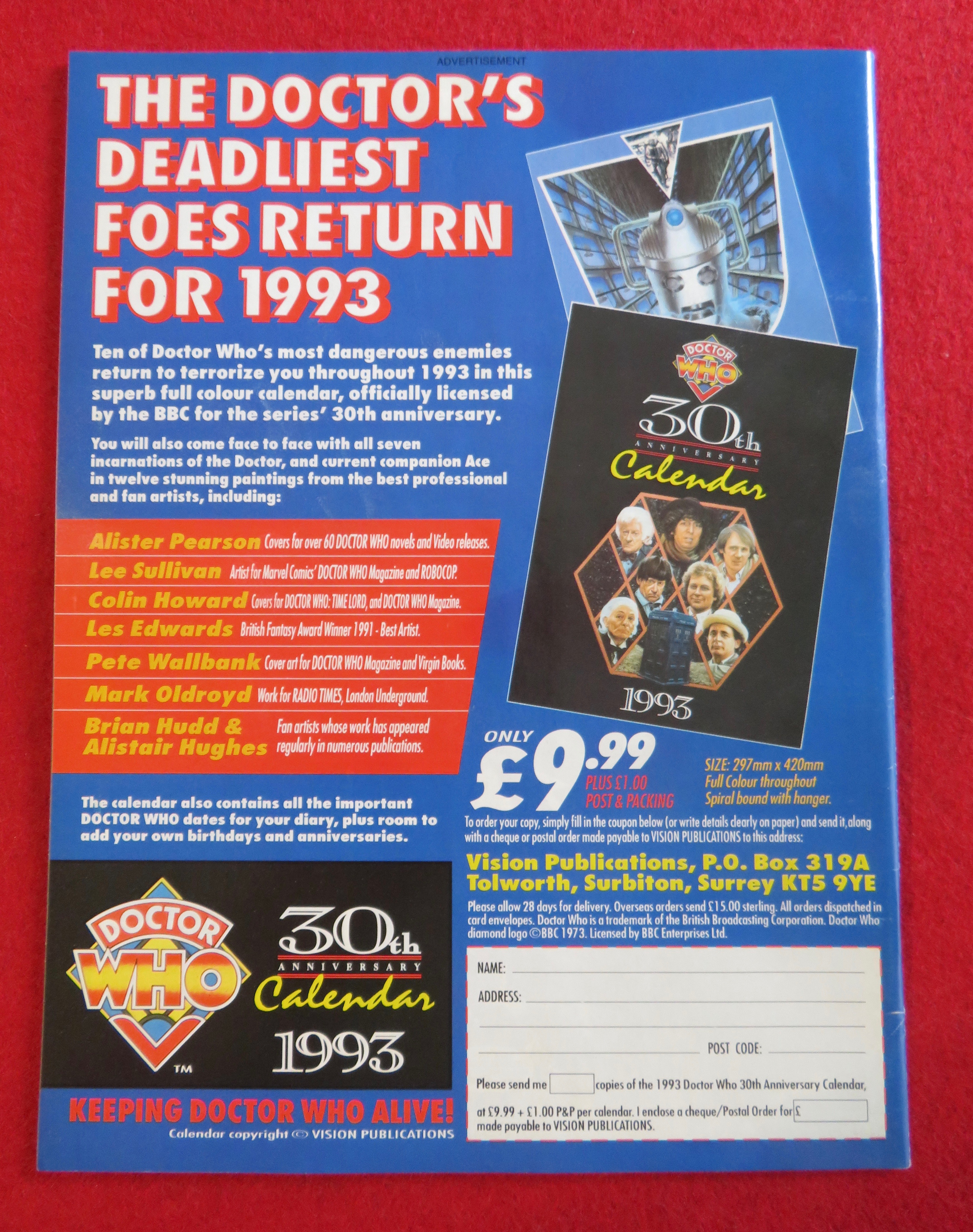 Doctor (Dr) Who Magazine September 30, 1992