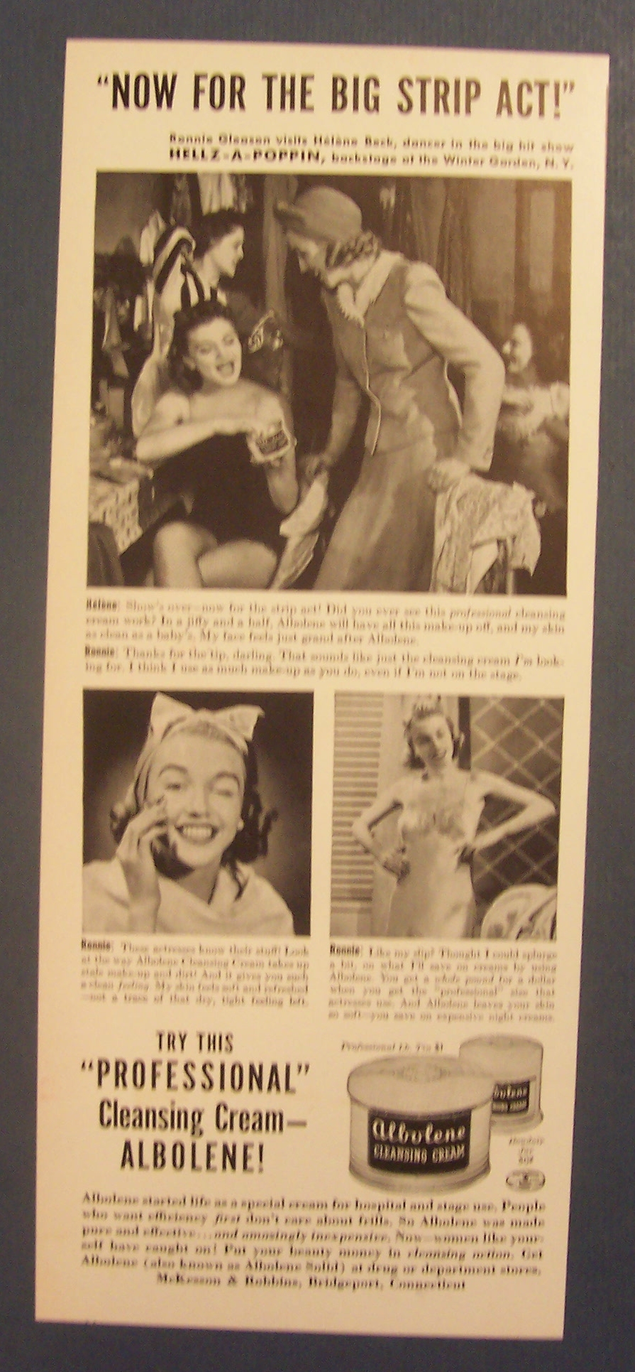 1940  Albolene Cleansing Cream w/ Helene  Beck