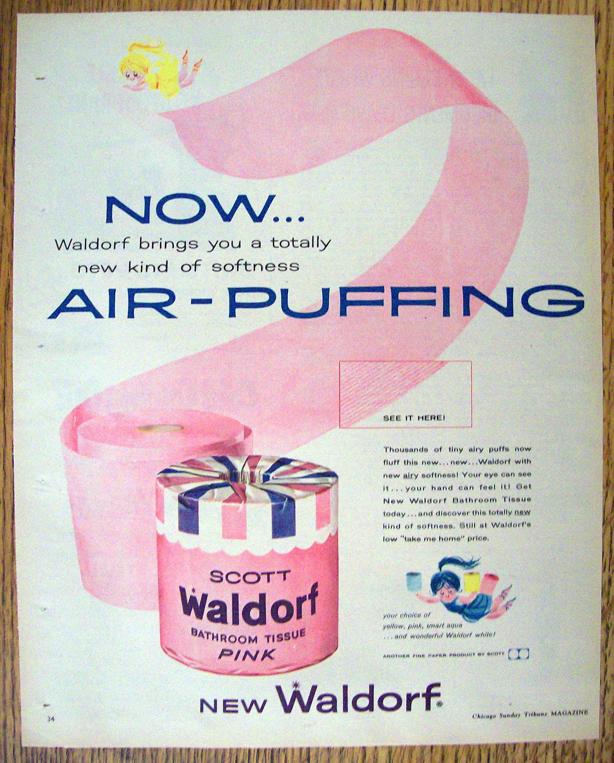 Vintage Ad: 1958 Scott Waldorf Bathroom Tissue