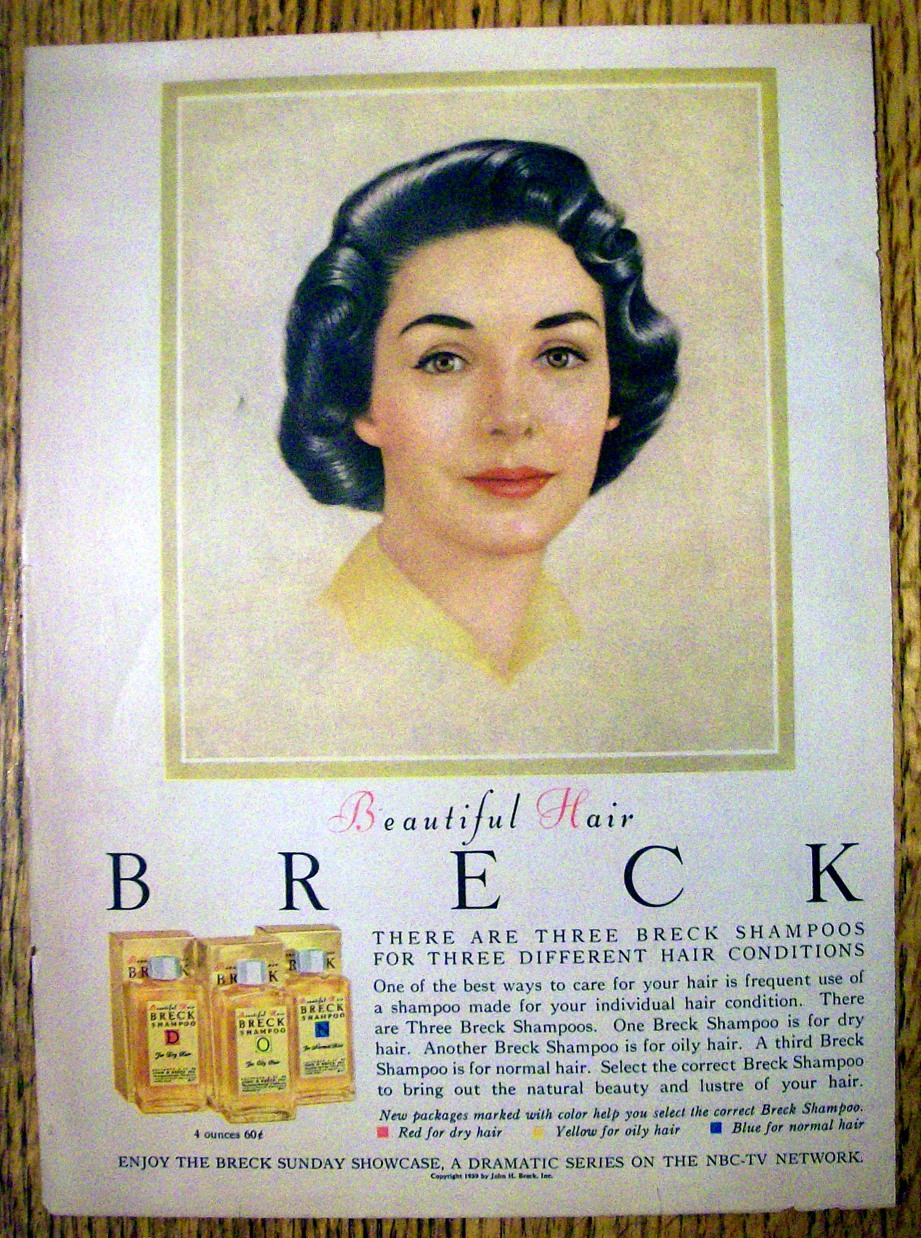 1960 Breck Shampoo with a Lovely Black Haired Woman