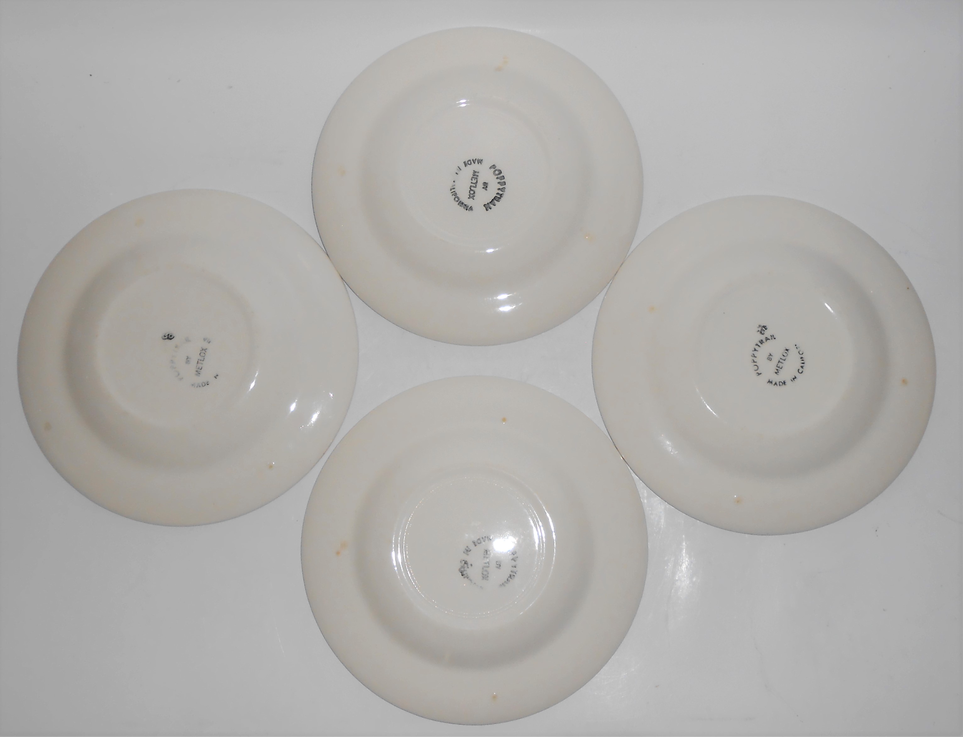 Metlox Pottery Poppy Trail Provincial Rose Set/4 Saucer