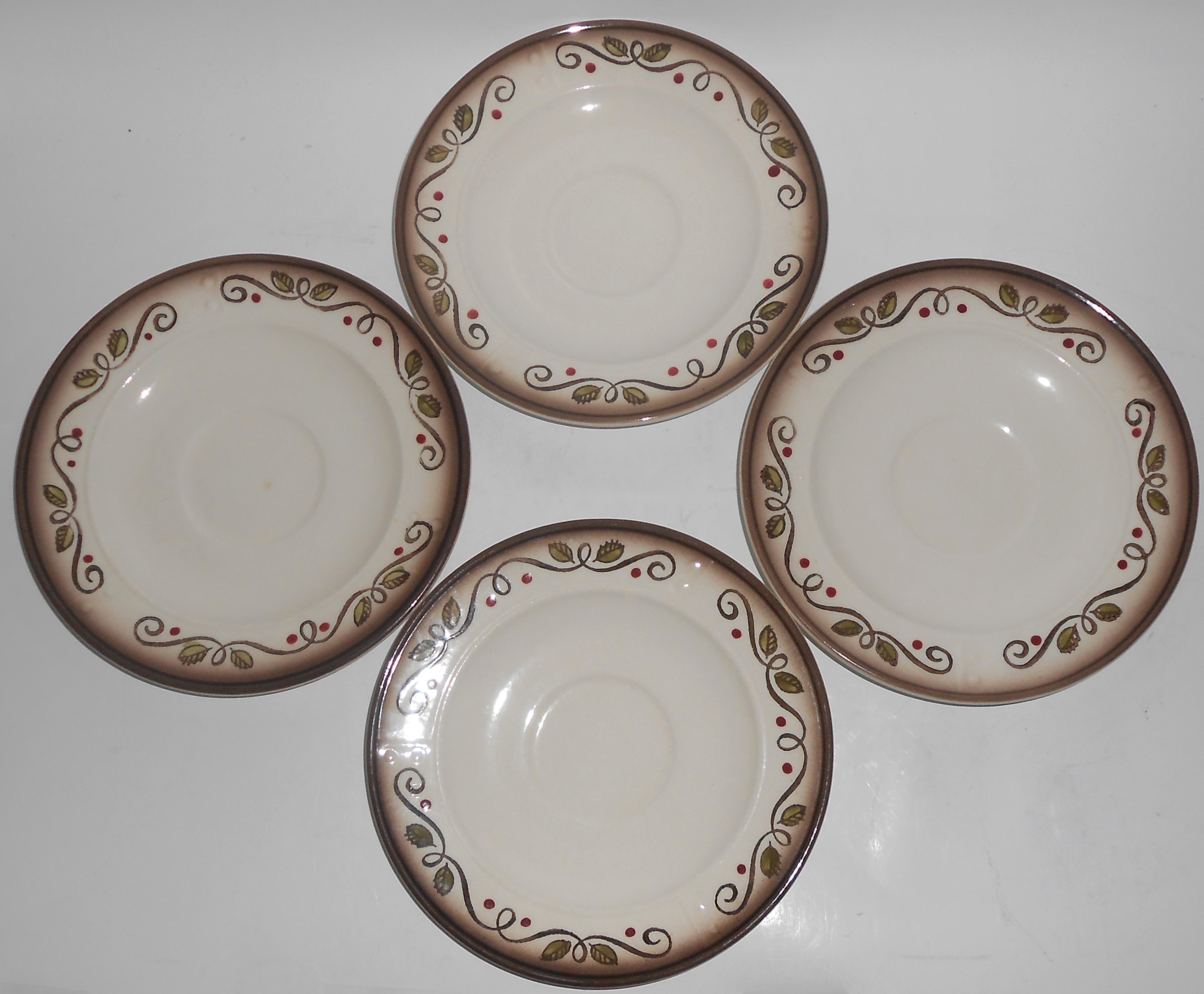 Metlox Pottery Poppy Trail Provincial Rose Set/4 Saucer