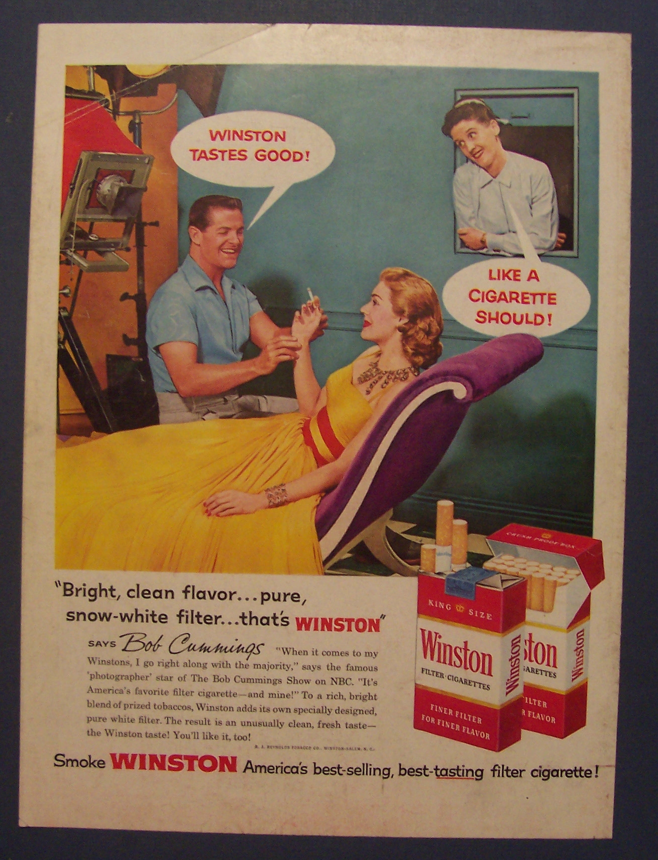 1958 Winston Cigarettes w/ Bob Cummings & Ann B. Davis