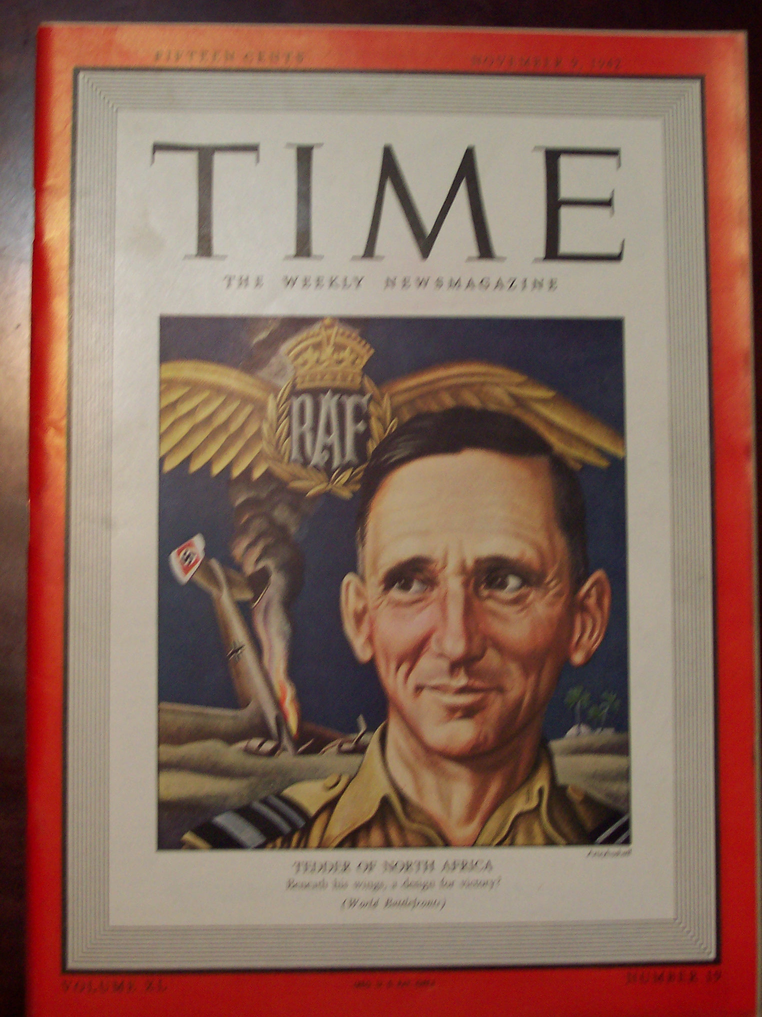 Time Magazine - November 9, 1942 - RAF Tedder Cover