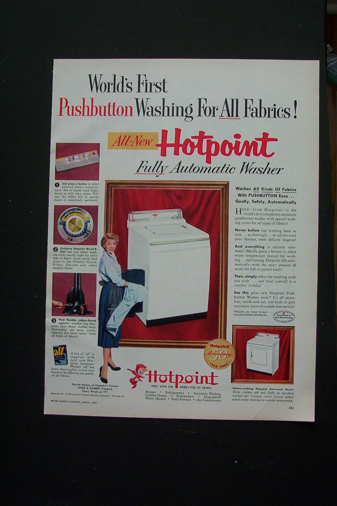1955 Hotpoint Washer with Harriet Nelson