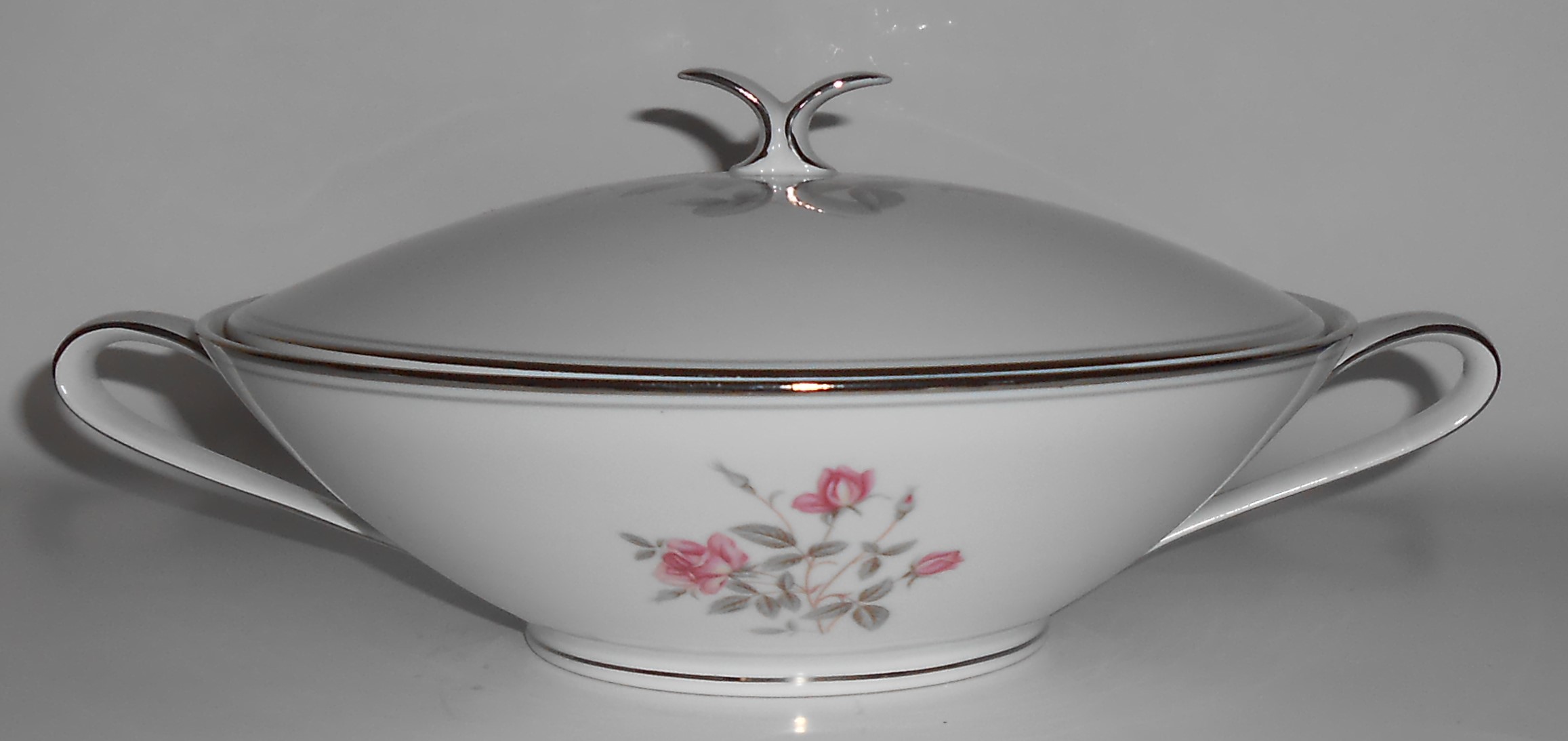 Noritake Porcelain China 5516 Pink Roses Platinum Cover