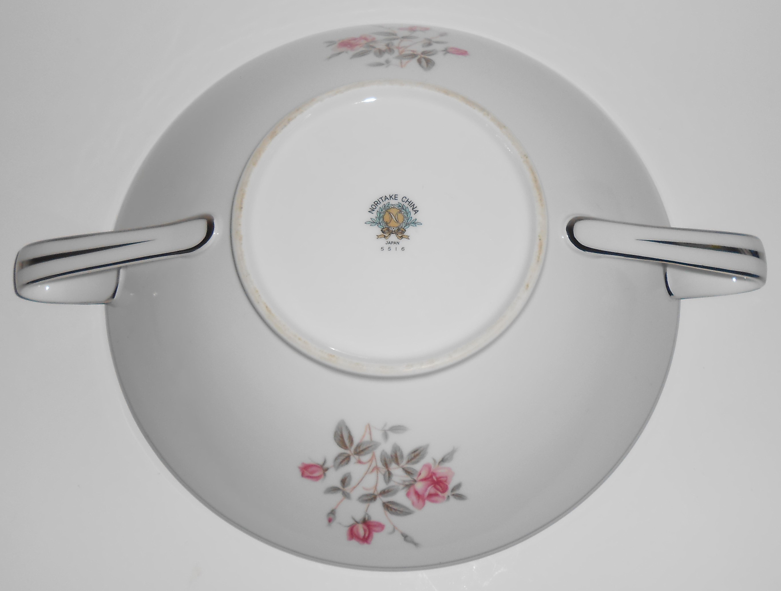 Noritake Porcelain China 5516 Pink Roses Platinum Cover