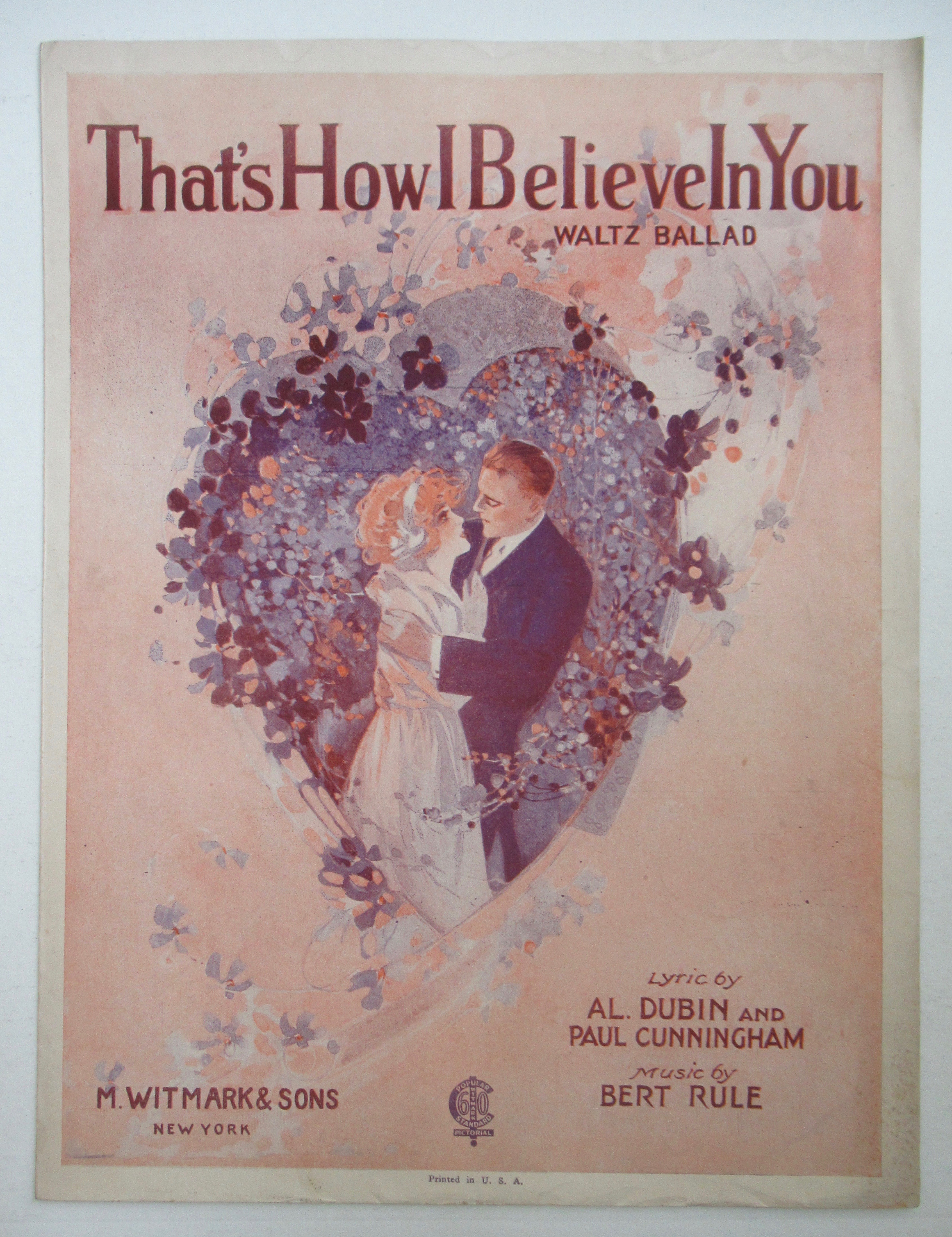 1921 That's How I Believe In You Sheet Music