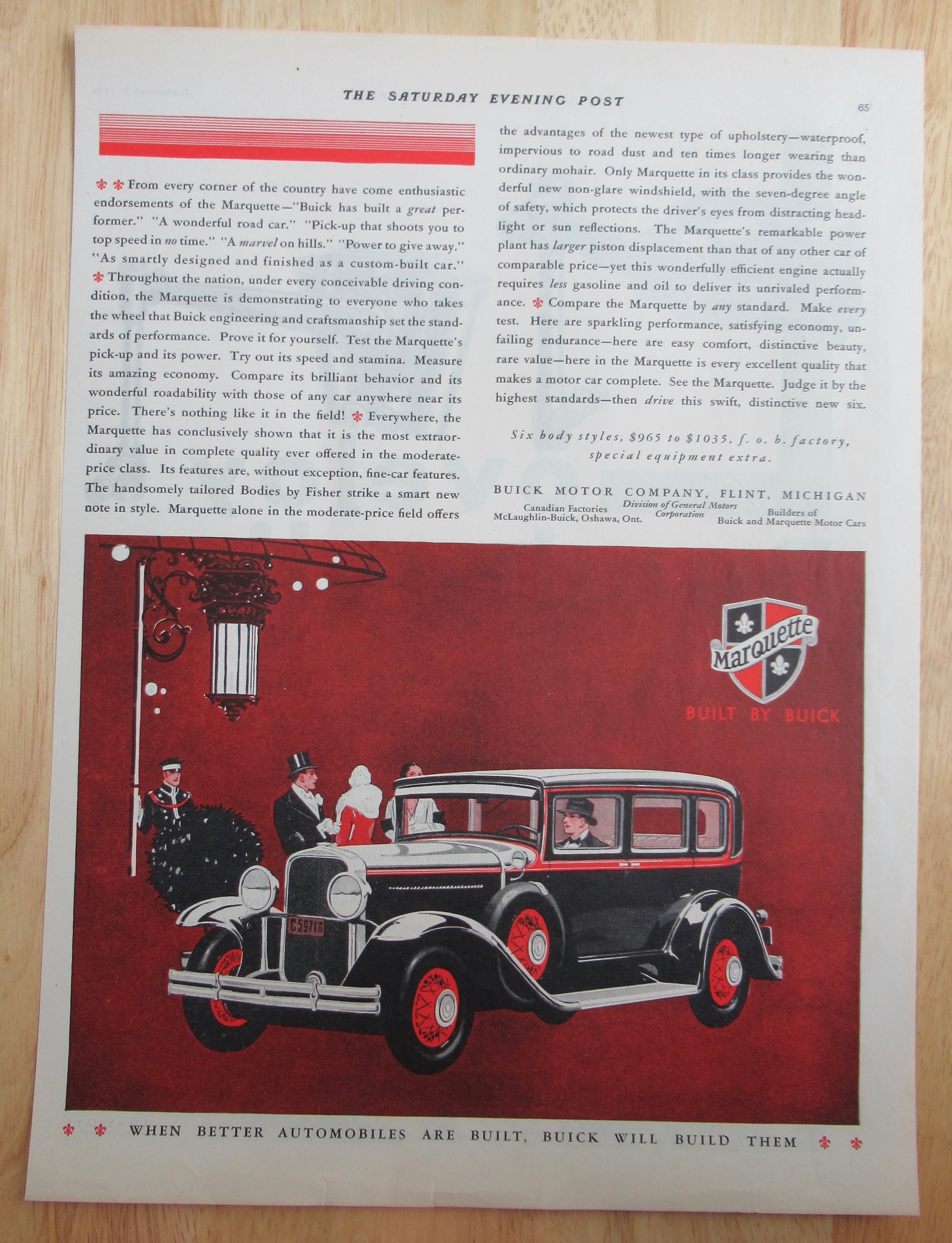 1929 Buick Automobile with the Marquette