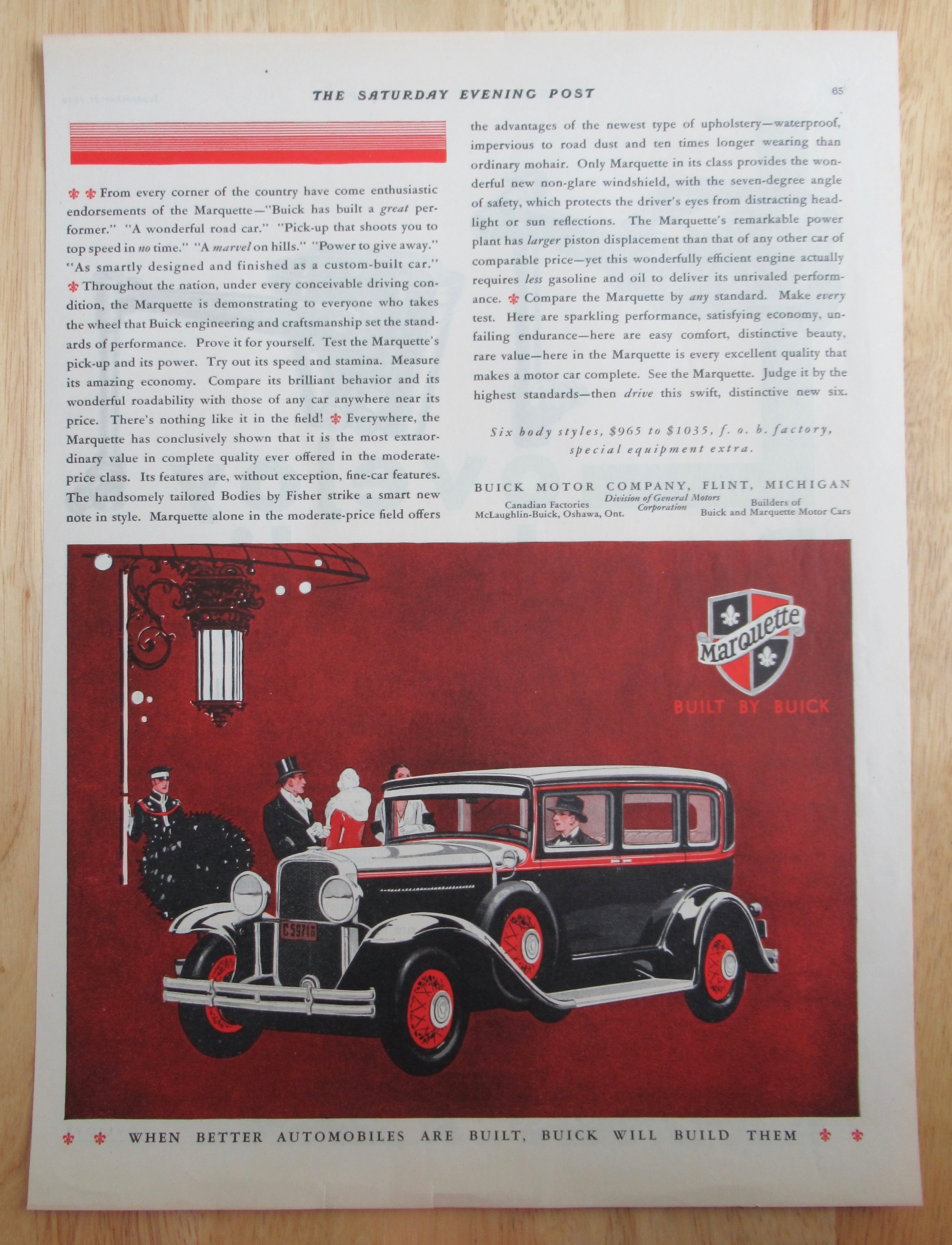 1929 Buick Automobile with the Marquette