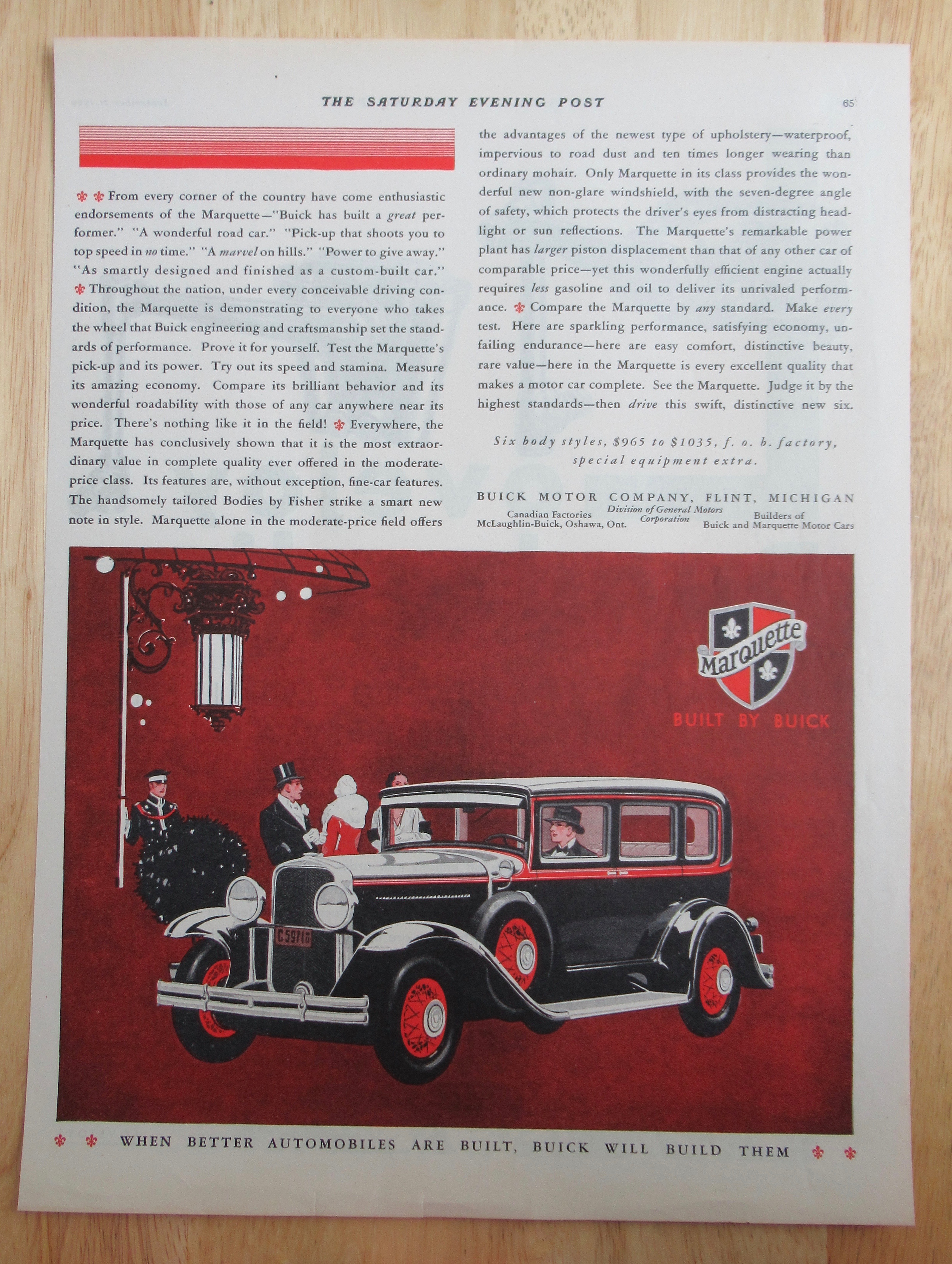 1929 Buick Automobile with the Marquette
