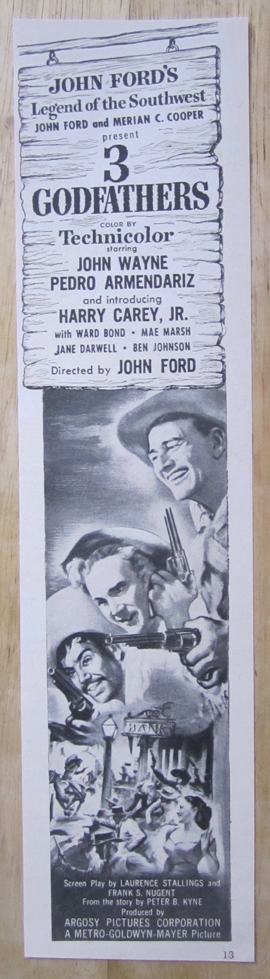 1945 3 Godfathers with John Wayne & Harry Carey Jr