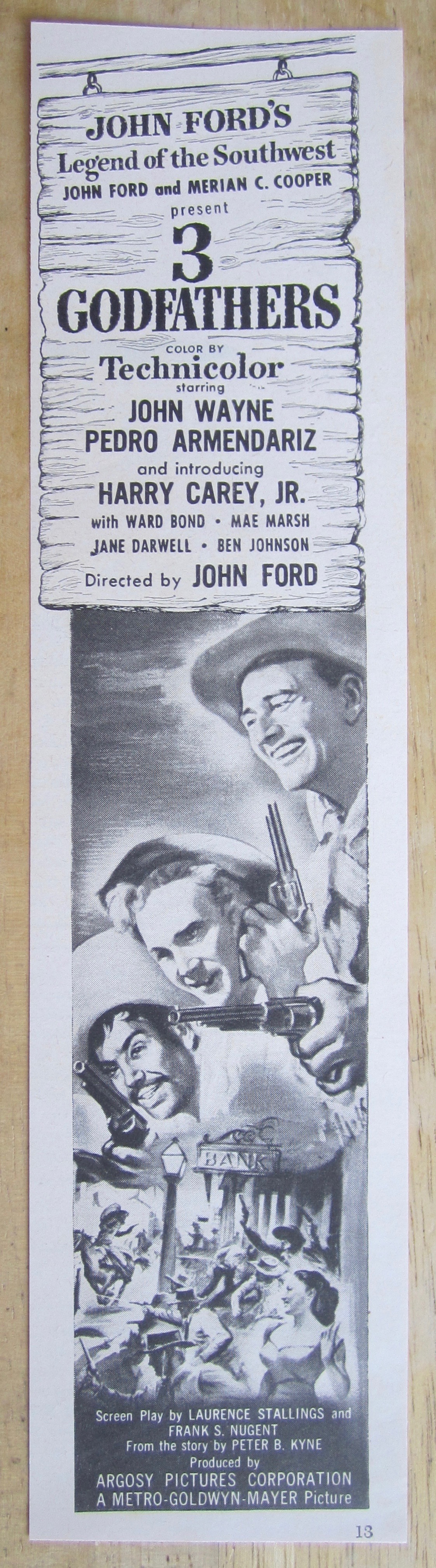1945 3 Godfathers with John Wayne & Harry Carey Jr