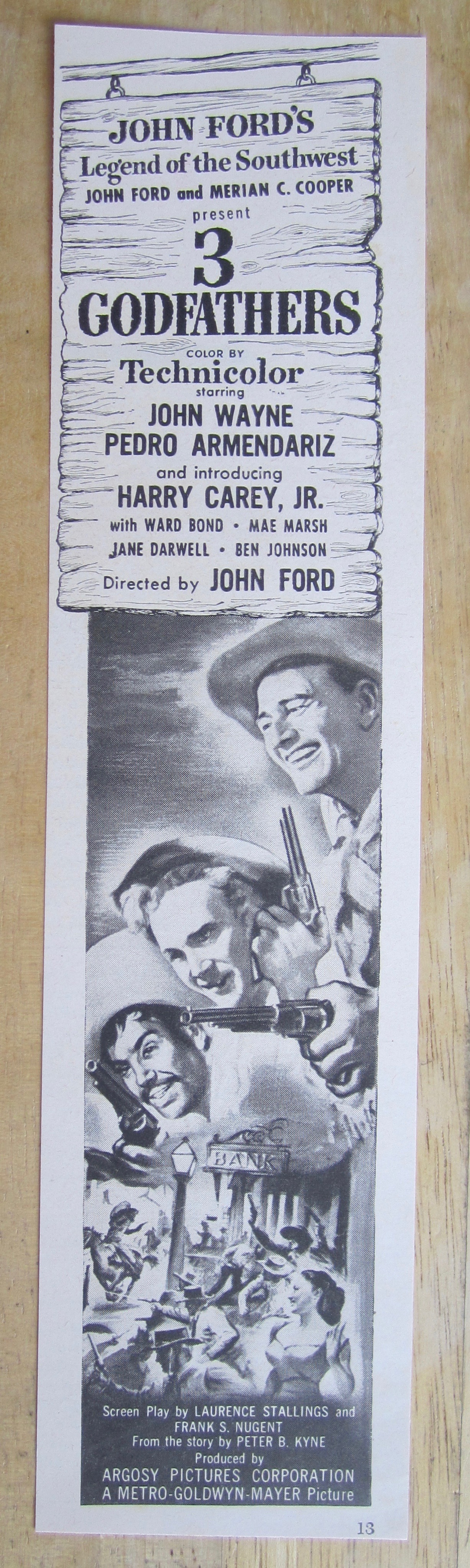 1945 3 Godfathers with John Wayne & Harry Carey Jr
