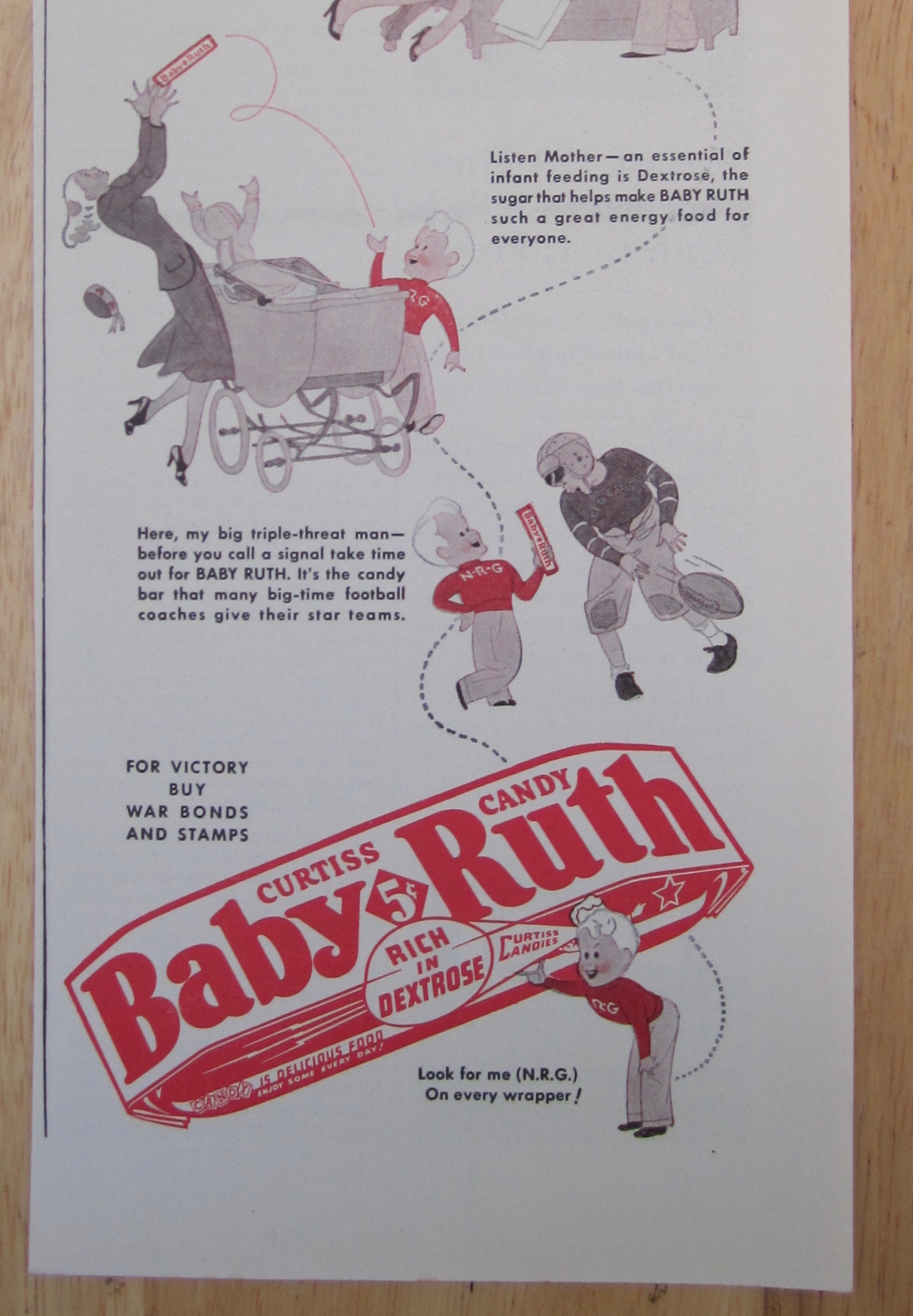 1942 Baby Ruth Candy Bar w/Variety of Different People