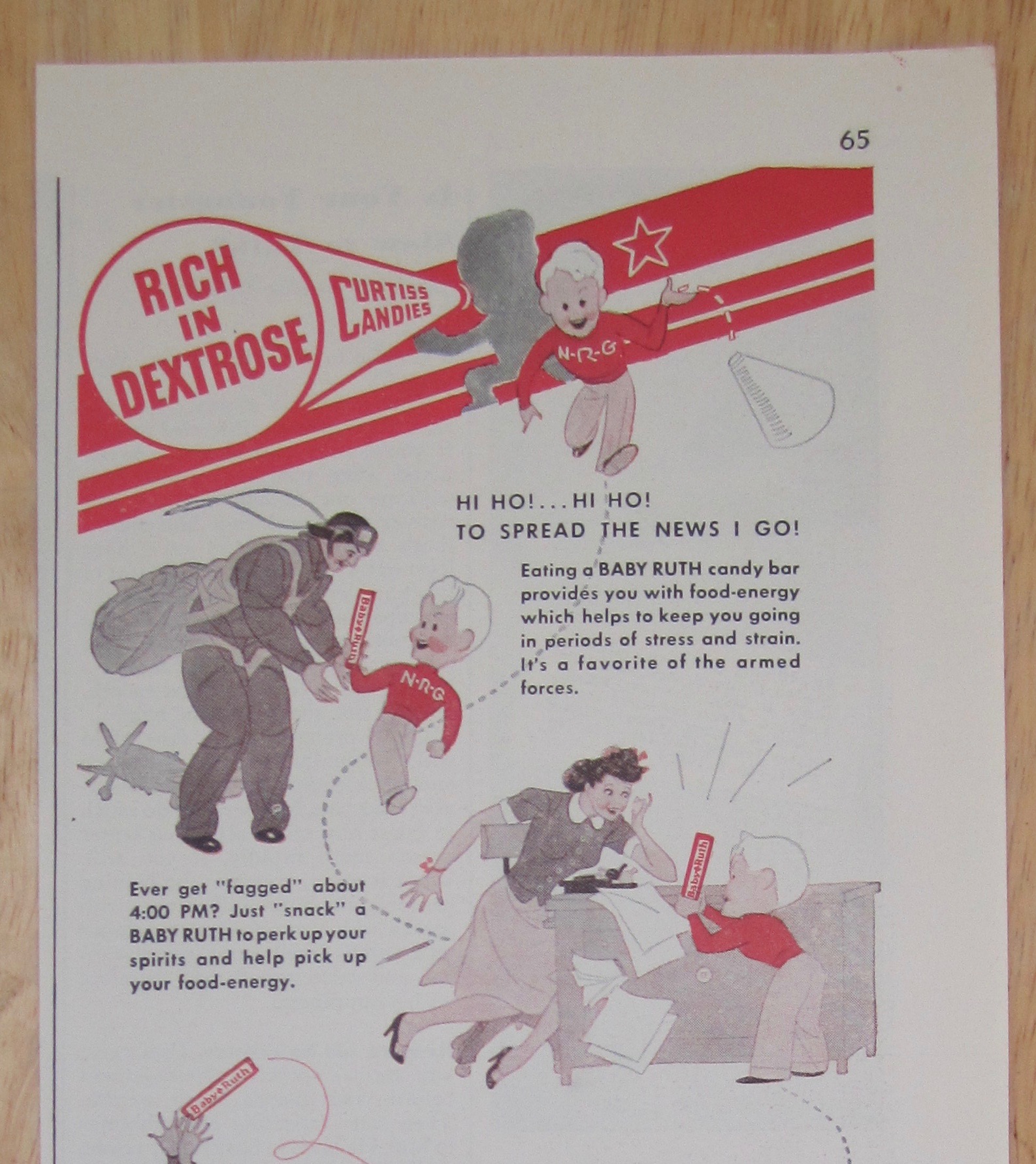 1942 Baby Ruth Candy Bar w/Variety of Different People