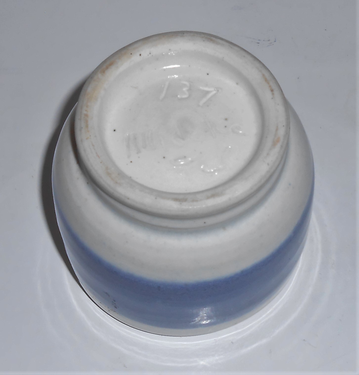 Louis Mideke Studio Pottery Northwest Blue Decorated