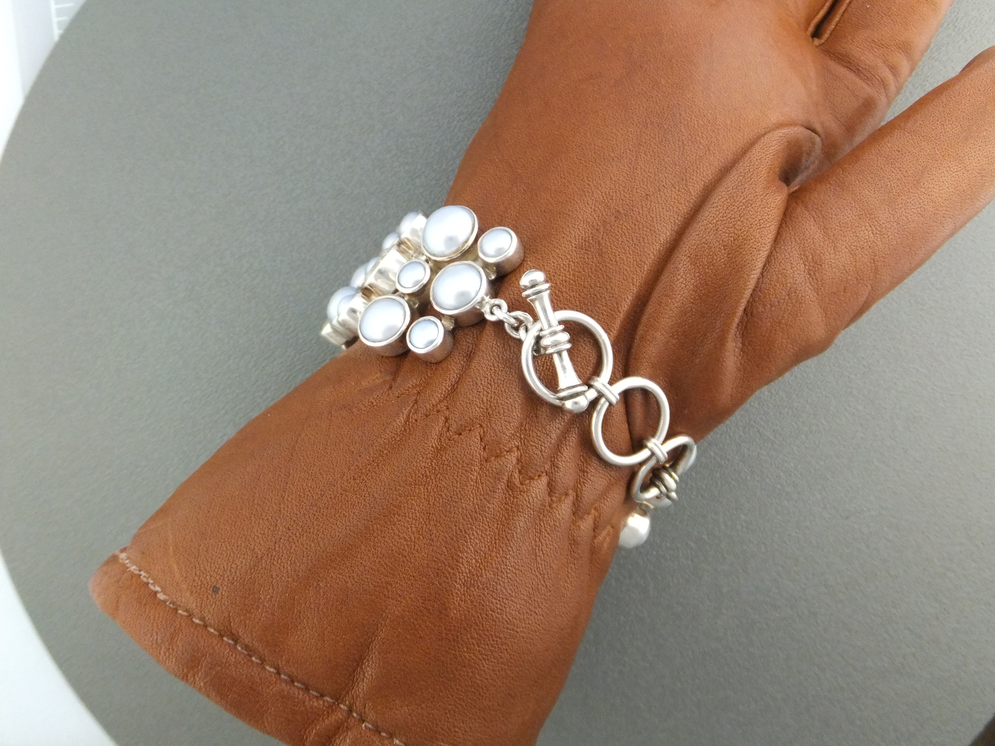 Moonstone Sterling Silver Pearls Mystic Starborn Bracel