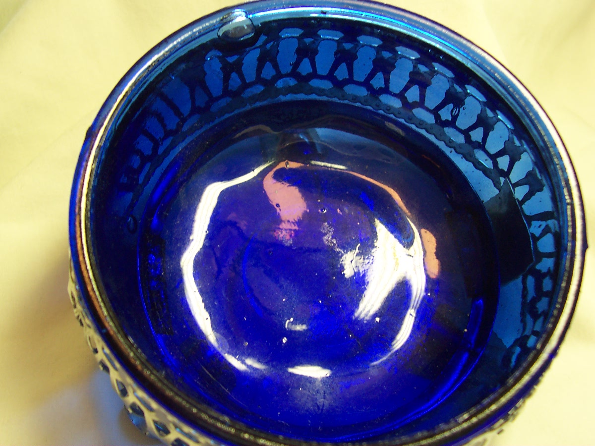 Cobalt Blue Glass Condiment Dish
