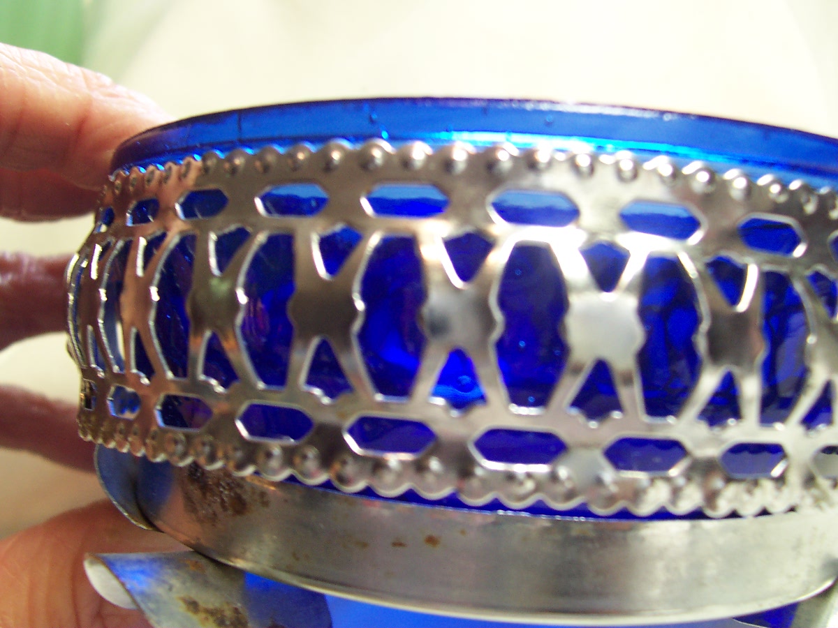 Cobalt Blue Glass Condiment Dish