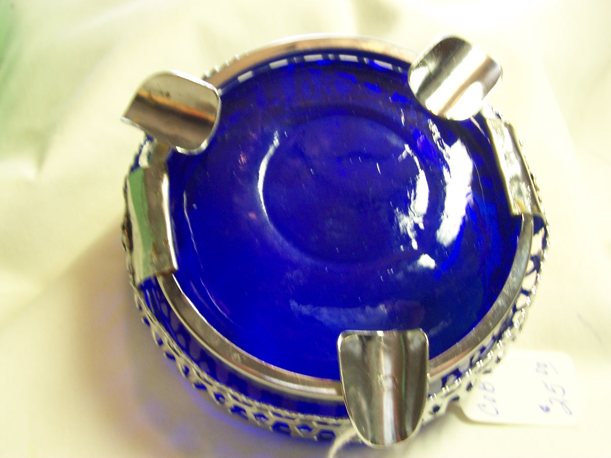 Cobalt Blue Glass Condiment Dish