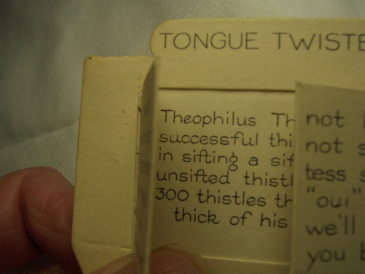 P F Volland Co Tongue Twister Card