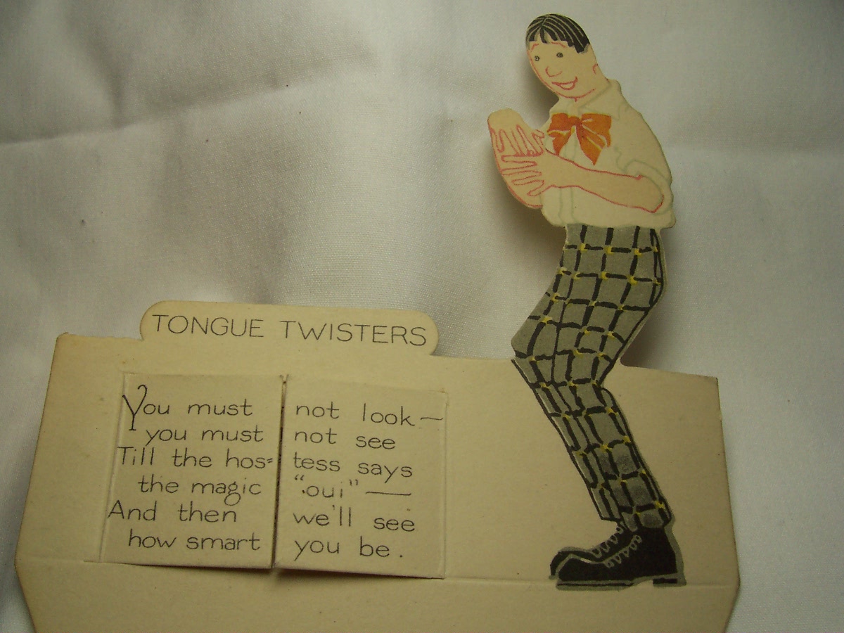 P F Volland Co Tongue Twister Card
