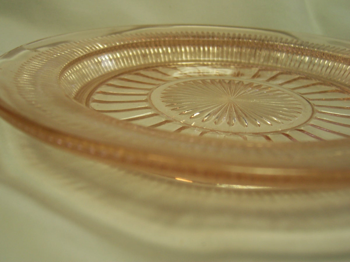 Pink Depression Hocking Coronation plate 6 in