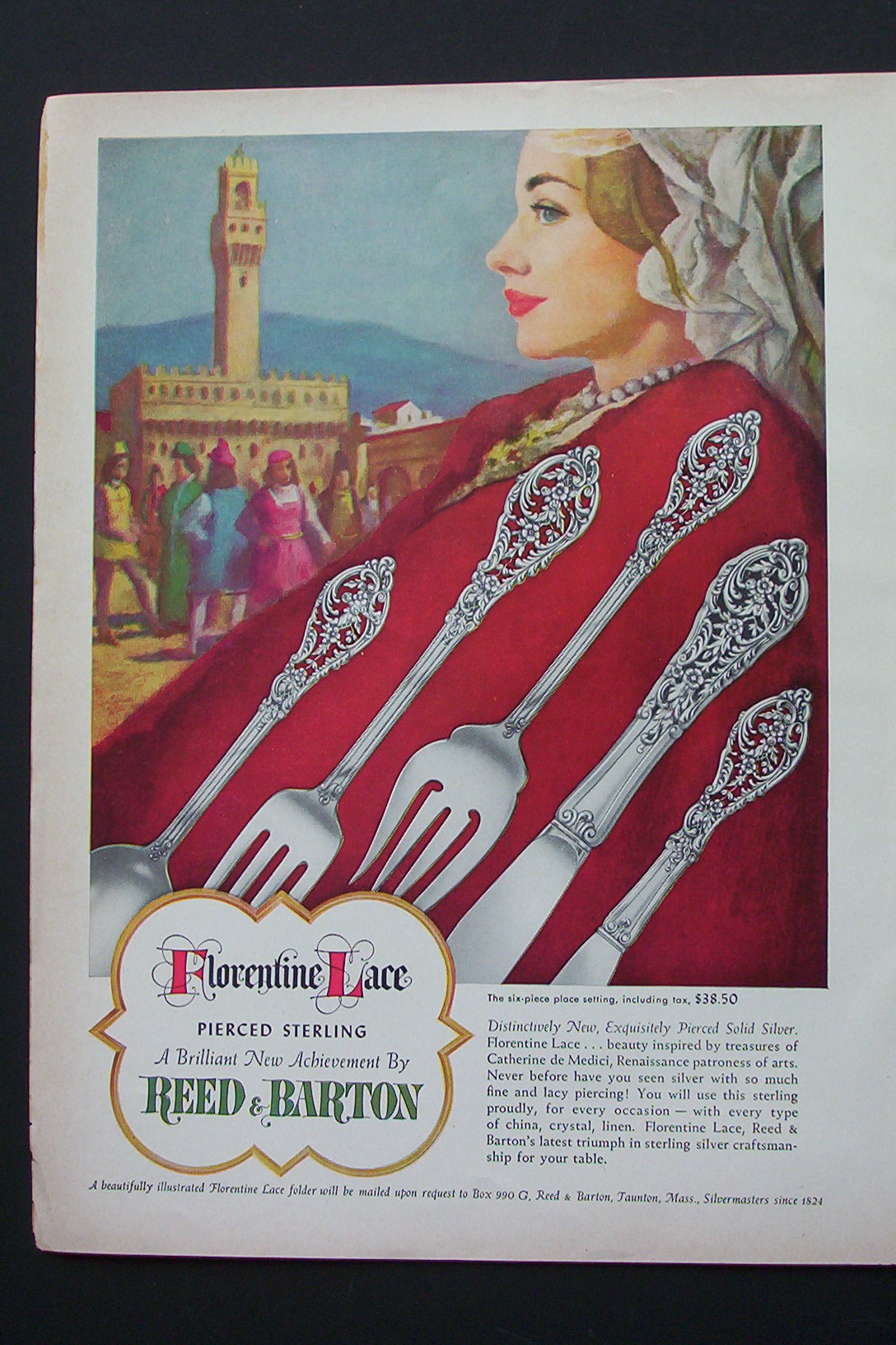 1951 Florentine Lace Sterling with Design of Silverware
