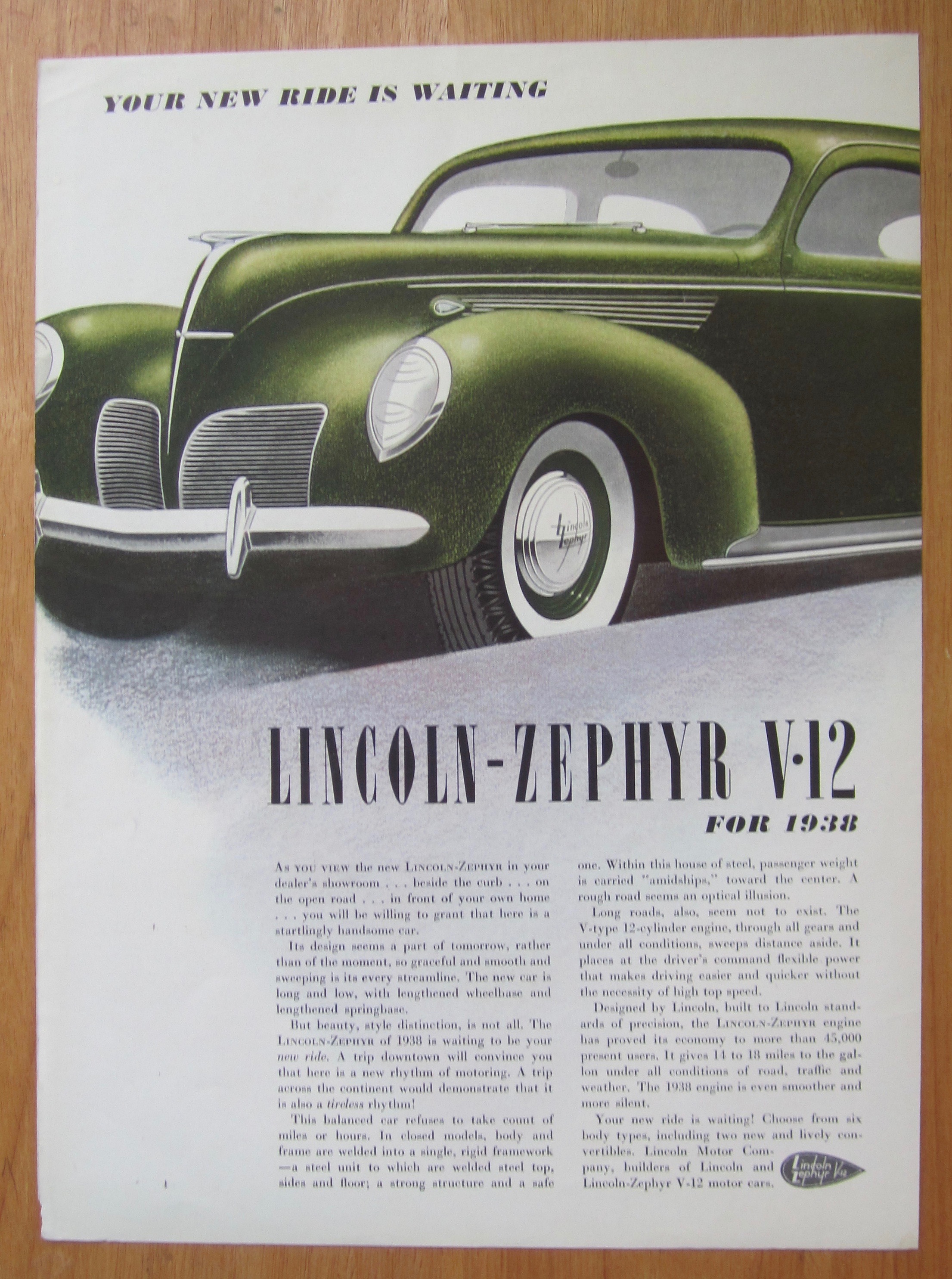 1938 Lincoln Zephyr V-12 with 1938 Zephyr