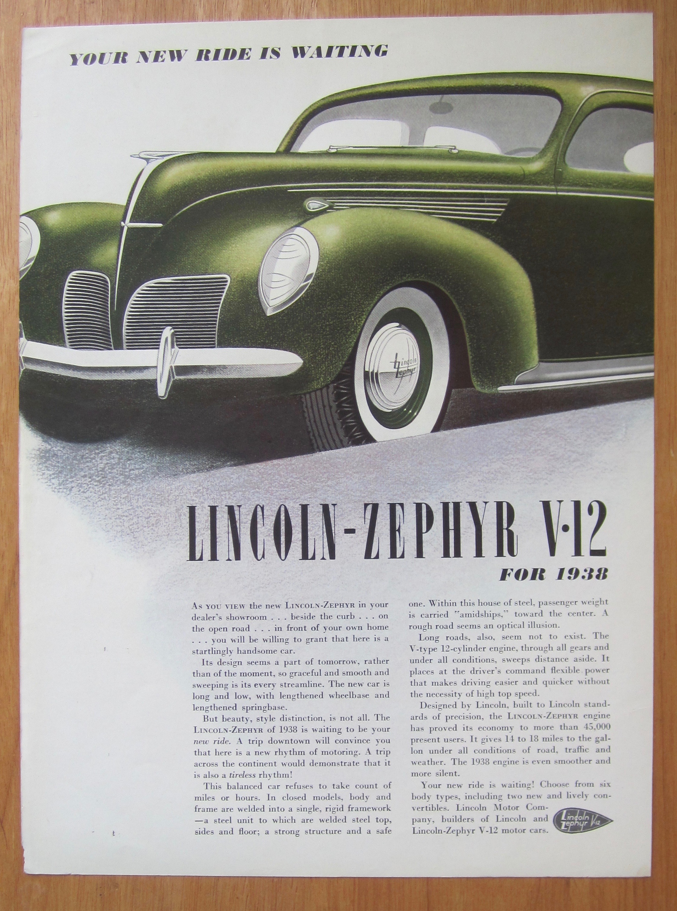 1938 Lincoln Zephyr V-12 with 1938 Zephyr