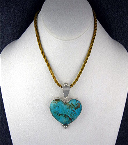 David Troutman Sterling Silver Kingman Turquoise Heart