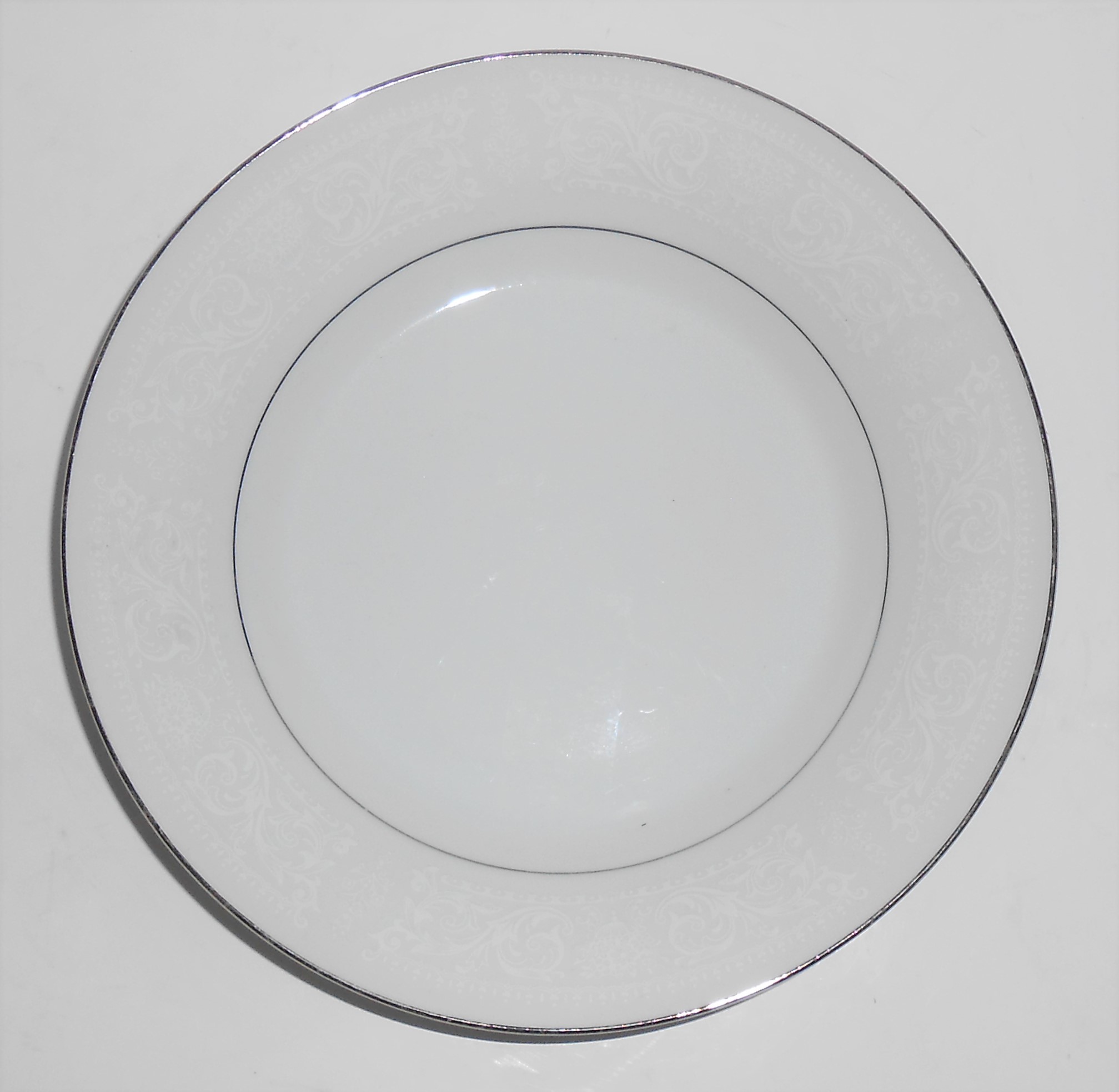 Salem Fine China Platinum Band Lace Bouquet Soup Bowl