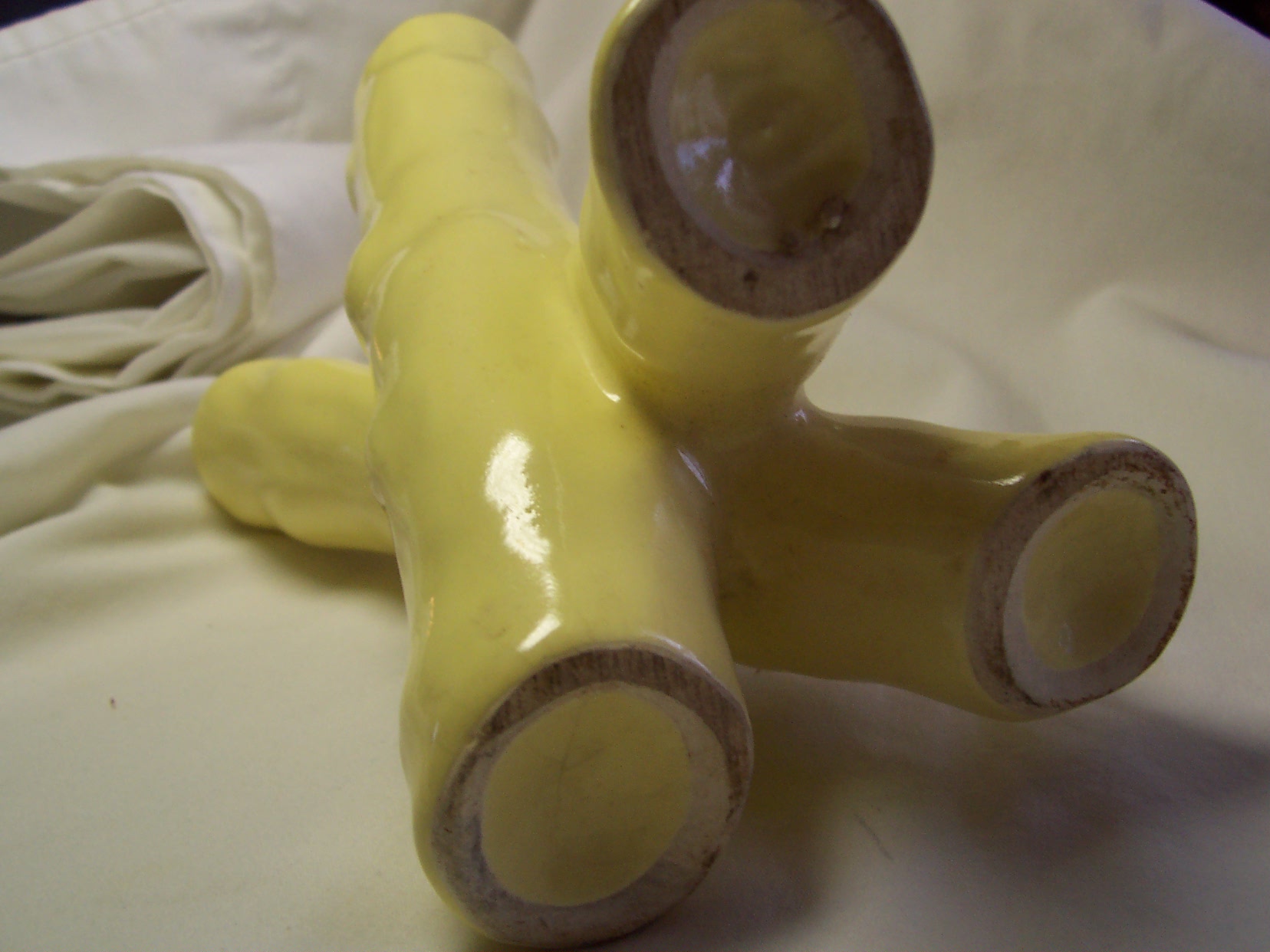 Pottery Rooter Flower Frog Vase 3 branch