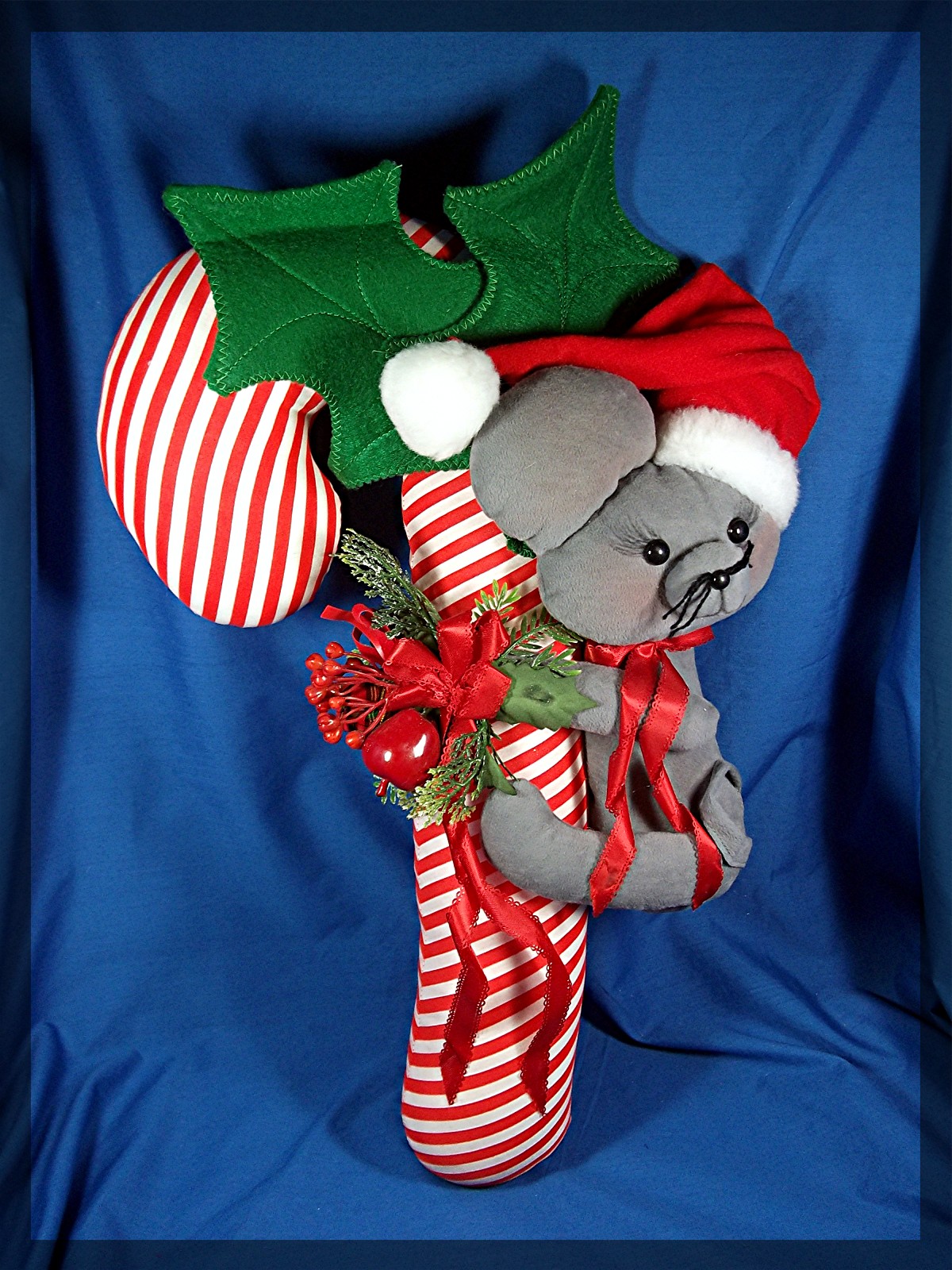 Christmas Candy Cane with Mouse Decoration