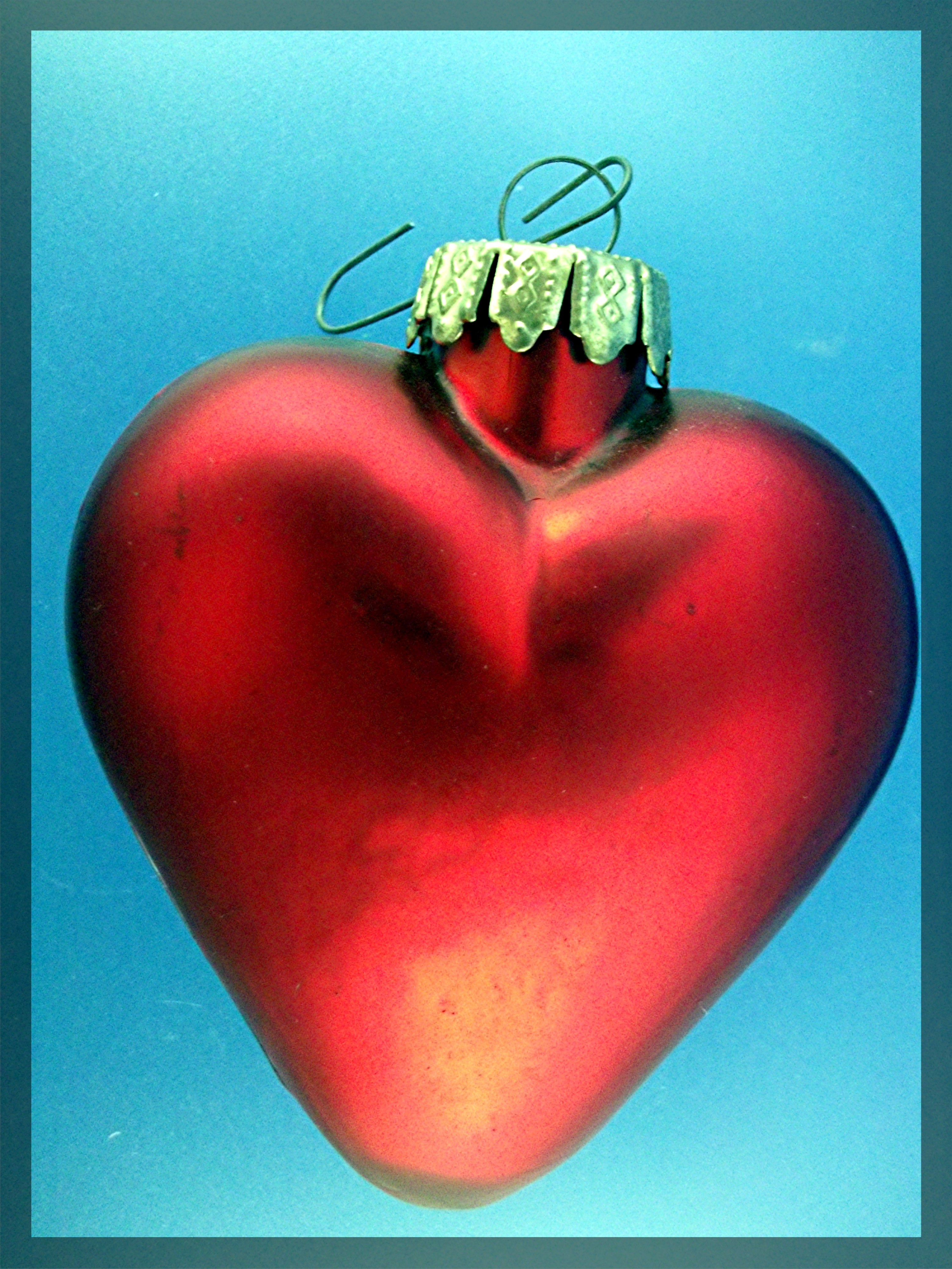 Red heart glass ornament