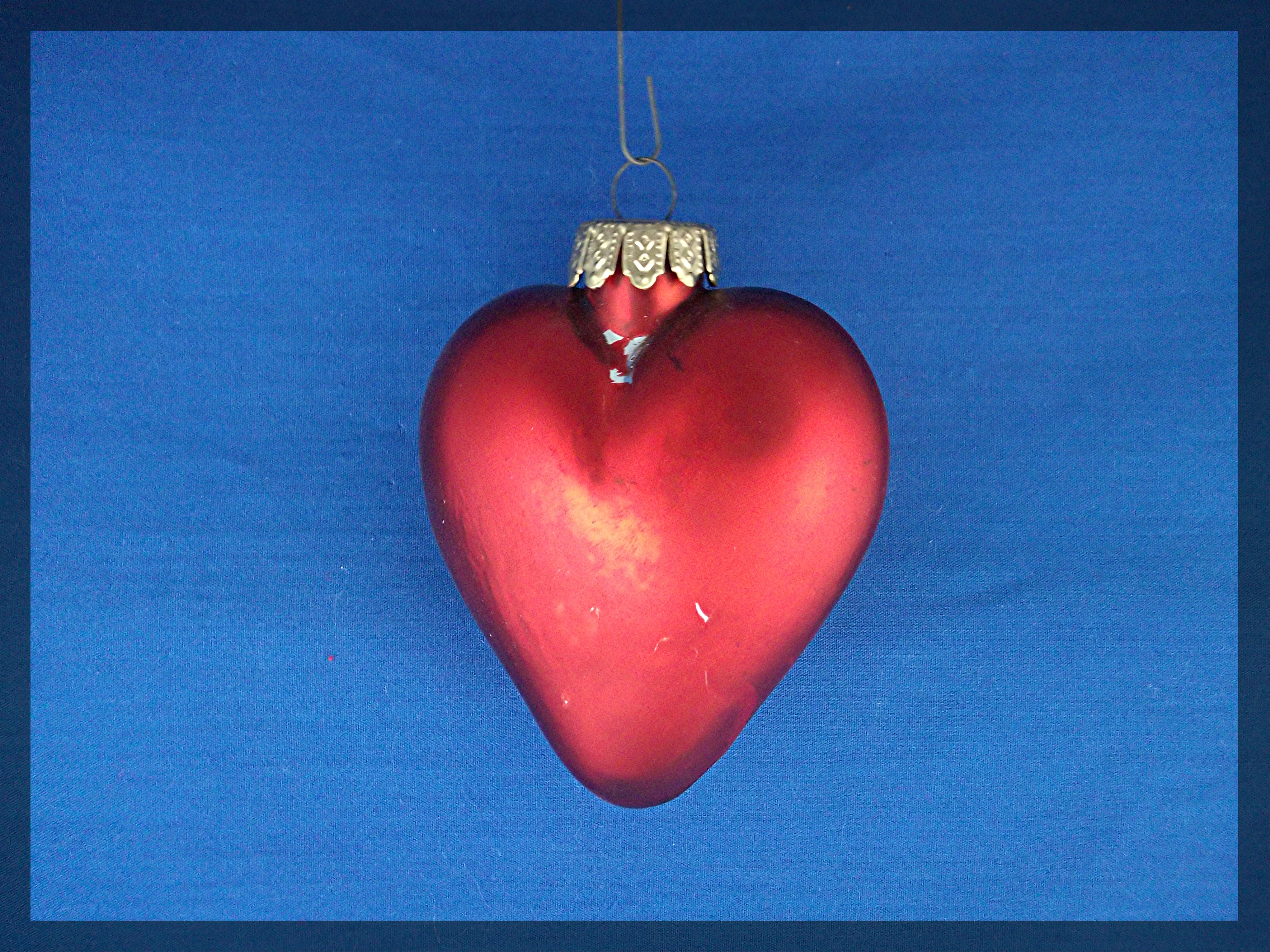 Red heart glass ornament