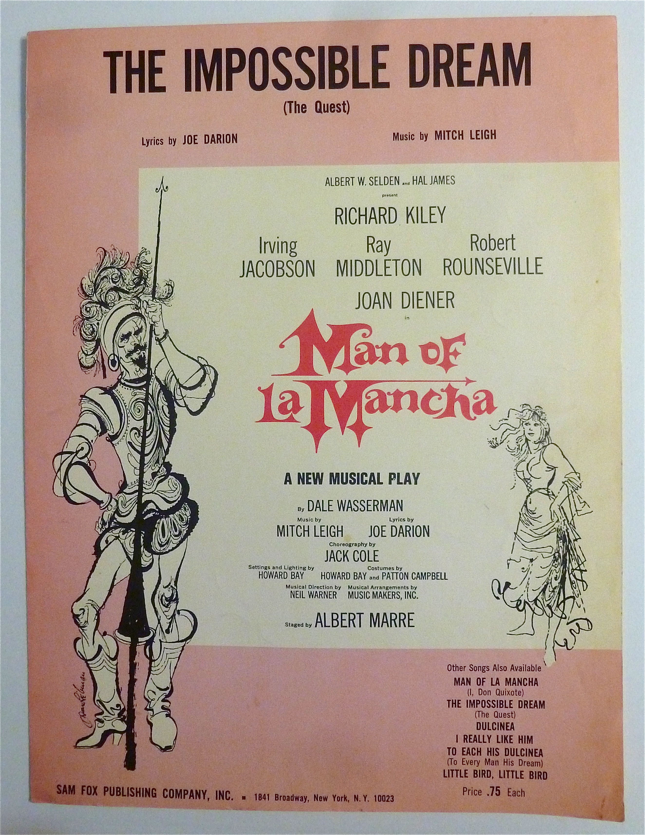 Sheet Music For 1965 The Impossible Dream
