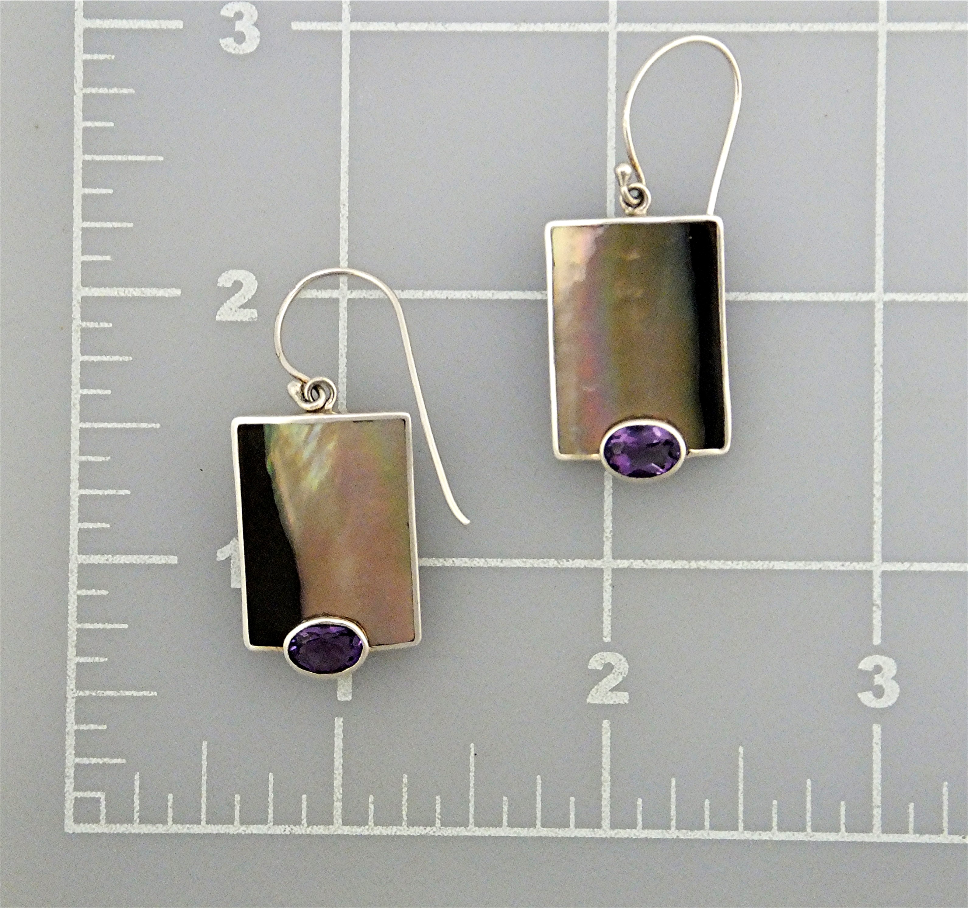 Earrings Sterling Silver Lip Shell Amethyst By Marta Ho