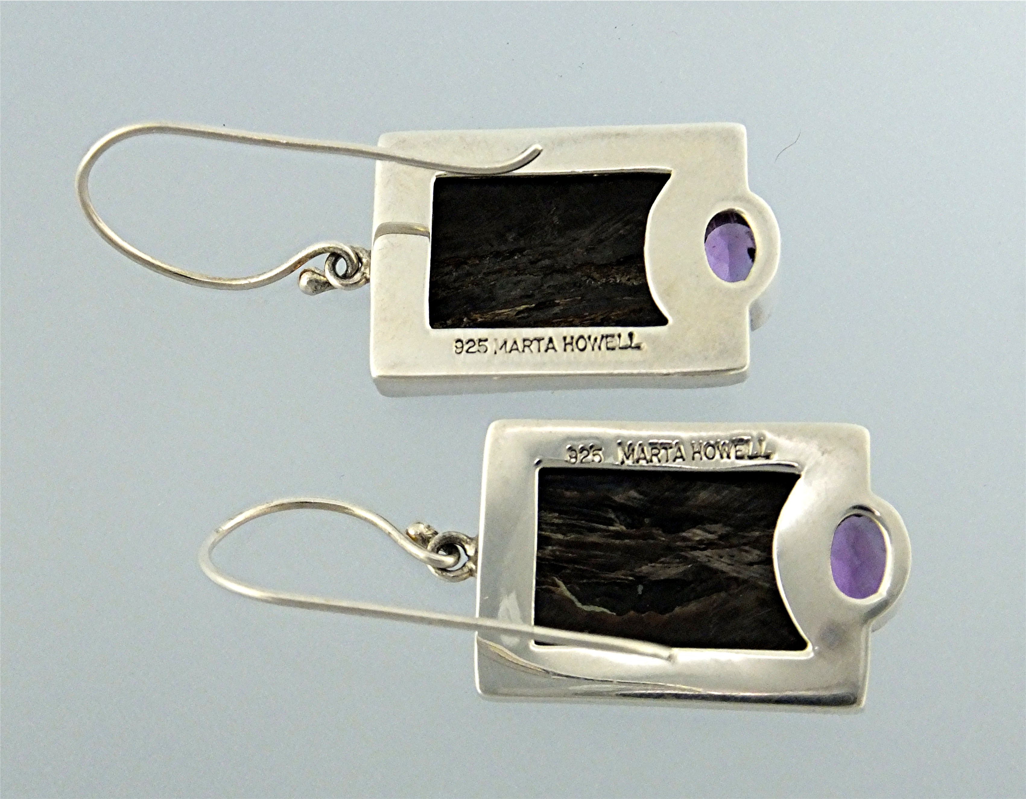 Earrings Sterling Silver Lip Shell Amethyst By Marta Ho