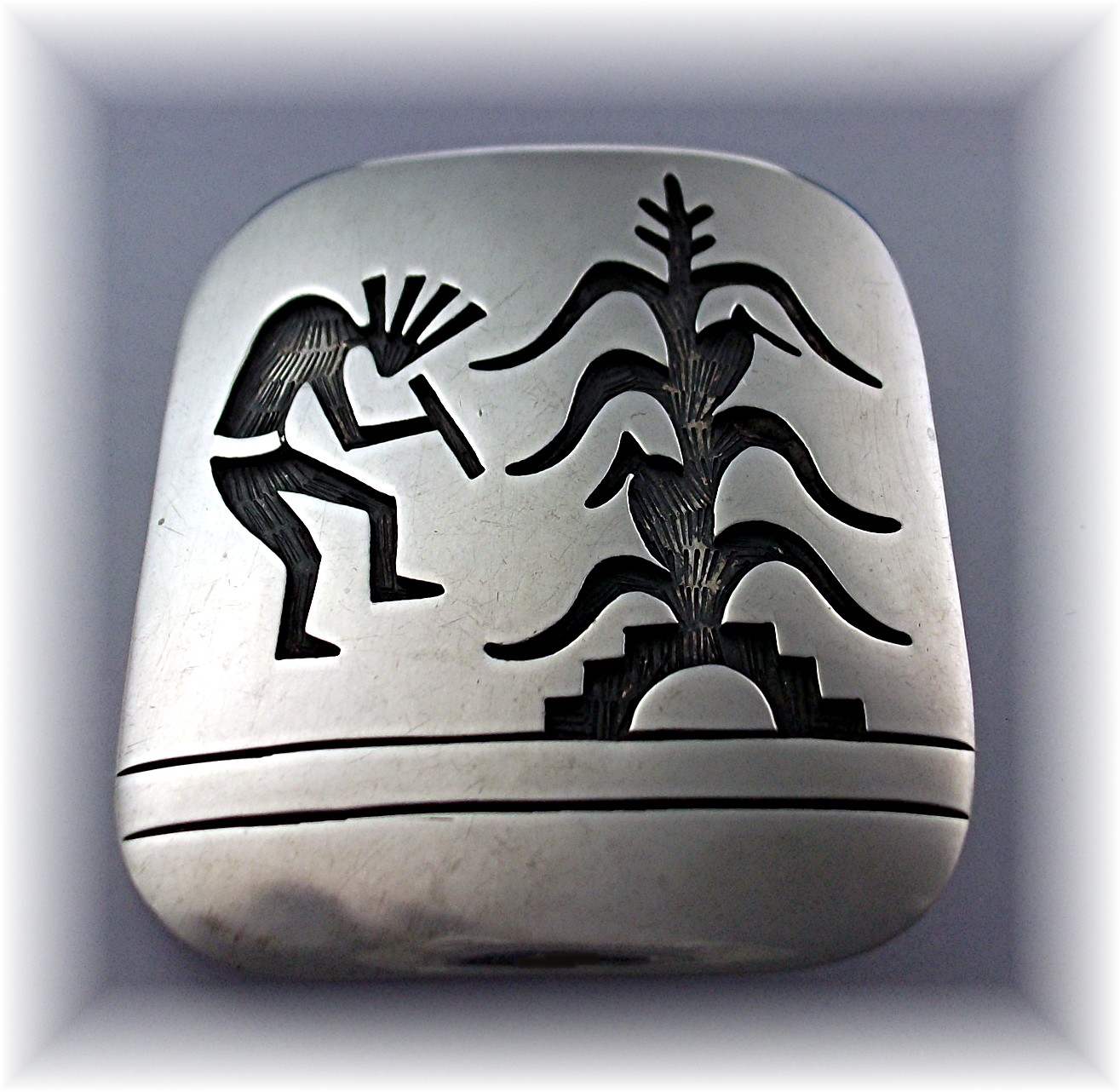 Bolo Tie Sterling Silver Kachina Corn Husk  American In