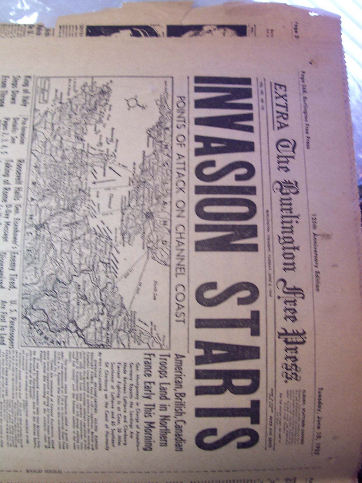 Newspaper 1952,Burlington Free Press 125th An